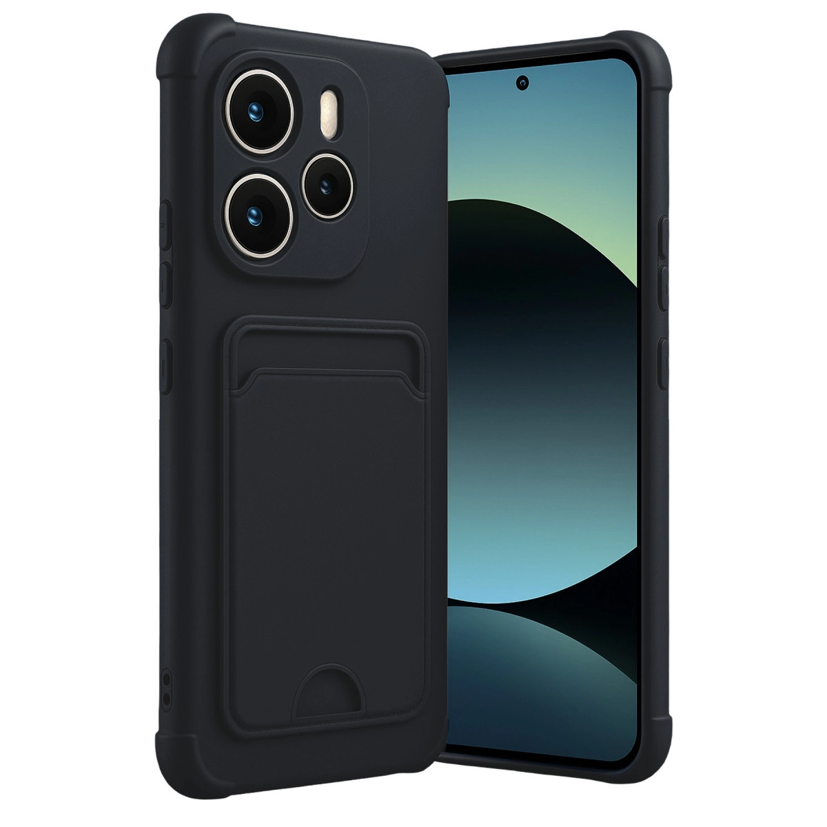 NEWFACE Xiaomi Redmi Note 14 4G Uyumlu Kelvin Kartvizitli Silikon Telefon Kılıfı Siyah