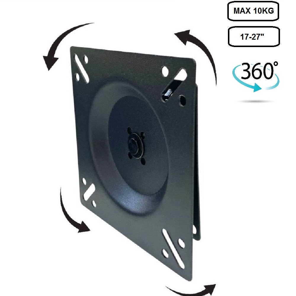 Siyah 360° dönebilen monitör askısı, maks. 10 kg, 17-27 inç.