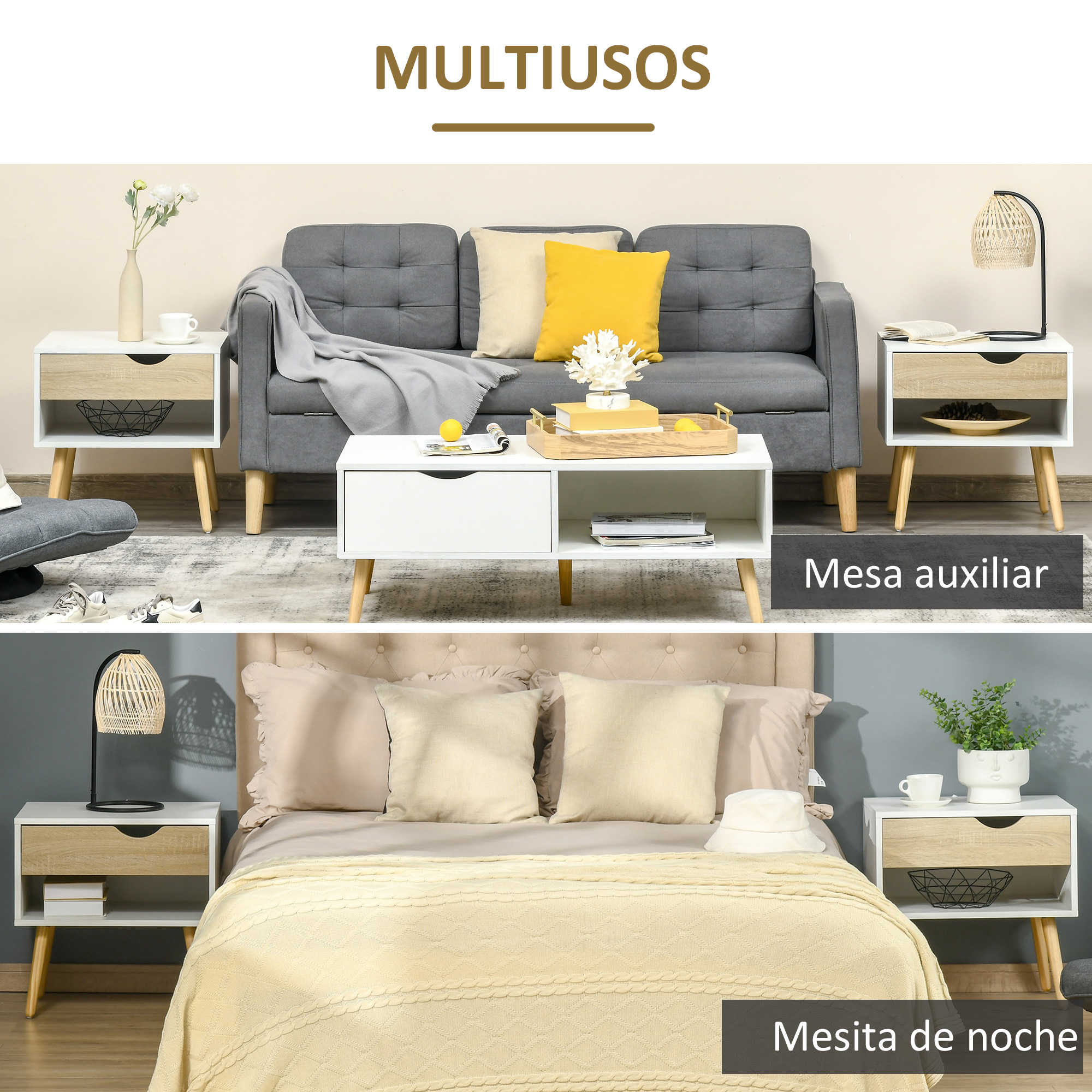 Una sala de estar y un dormitorio amueblados.