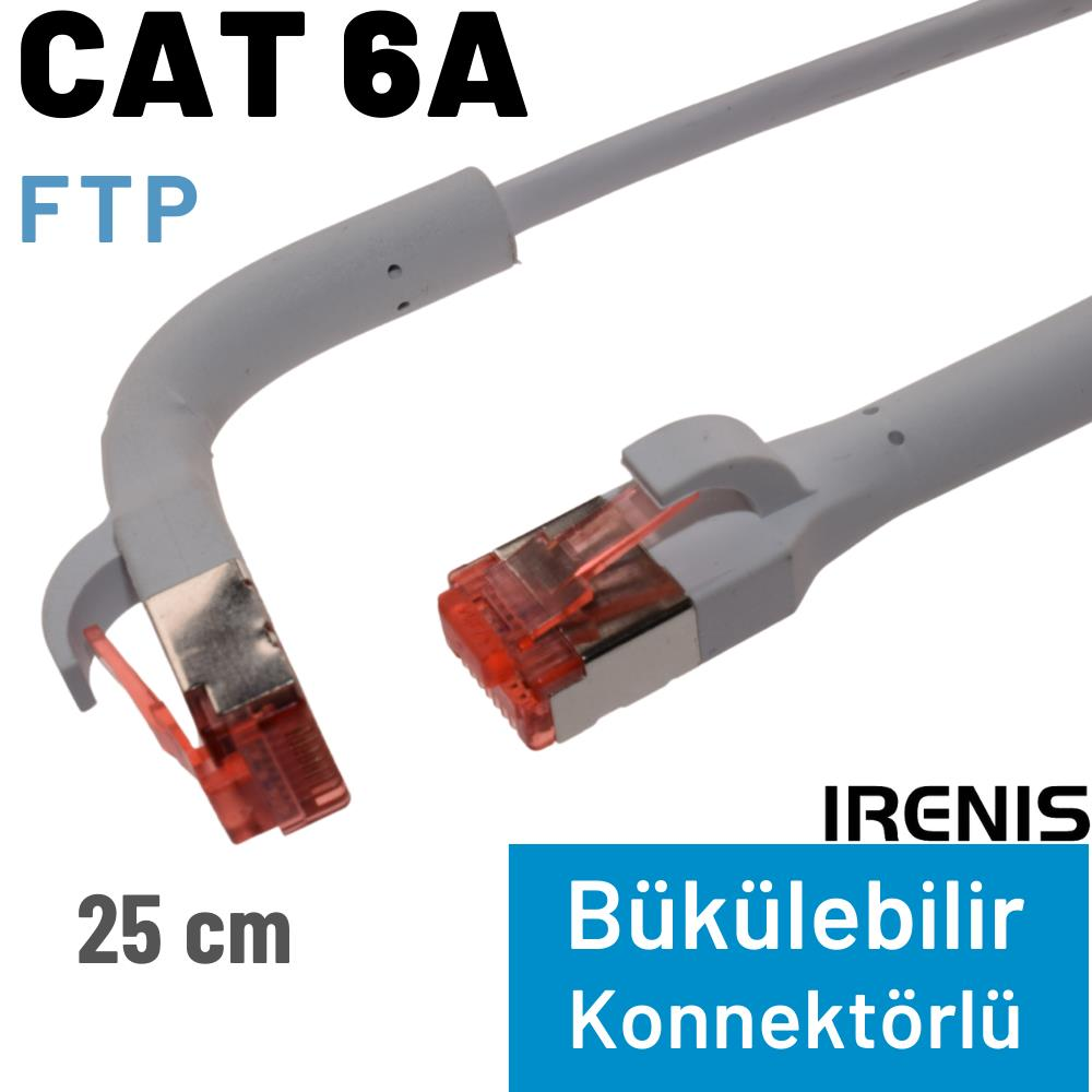 IRENIS 25 cm CAT6A U/FTP 90° Bükülebilir Kablo
