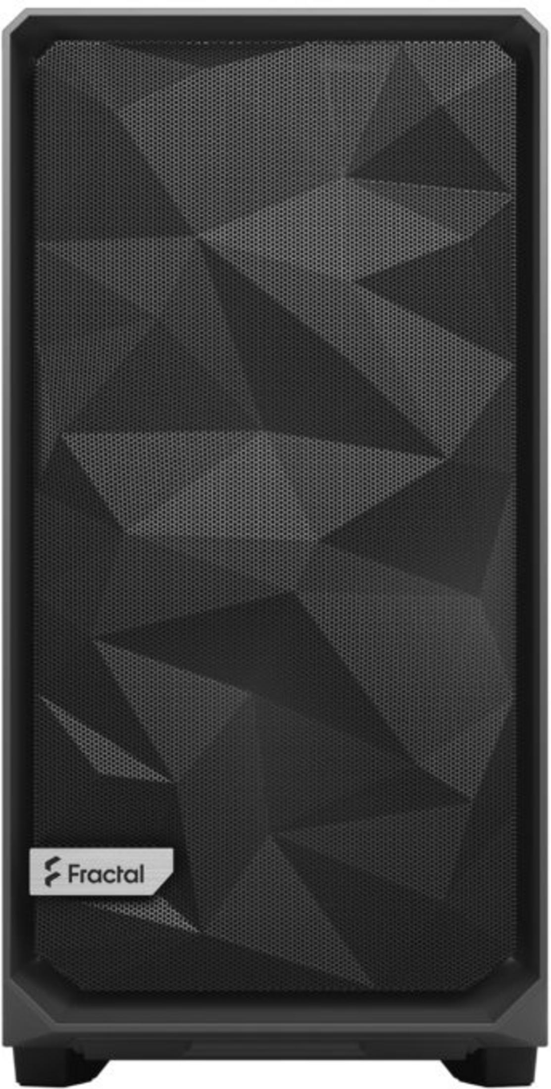 Black Fractal PC case with geometric pattern and ventilation grille.