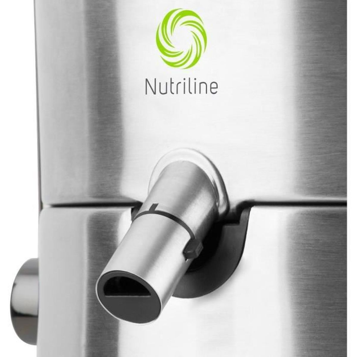 Spremiagrumi in acciaio inox con beccuccio e logo Nutrline.