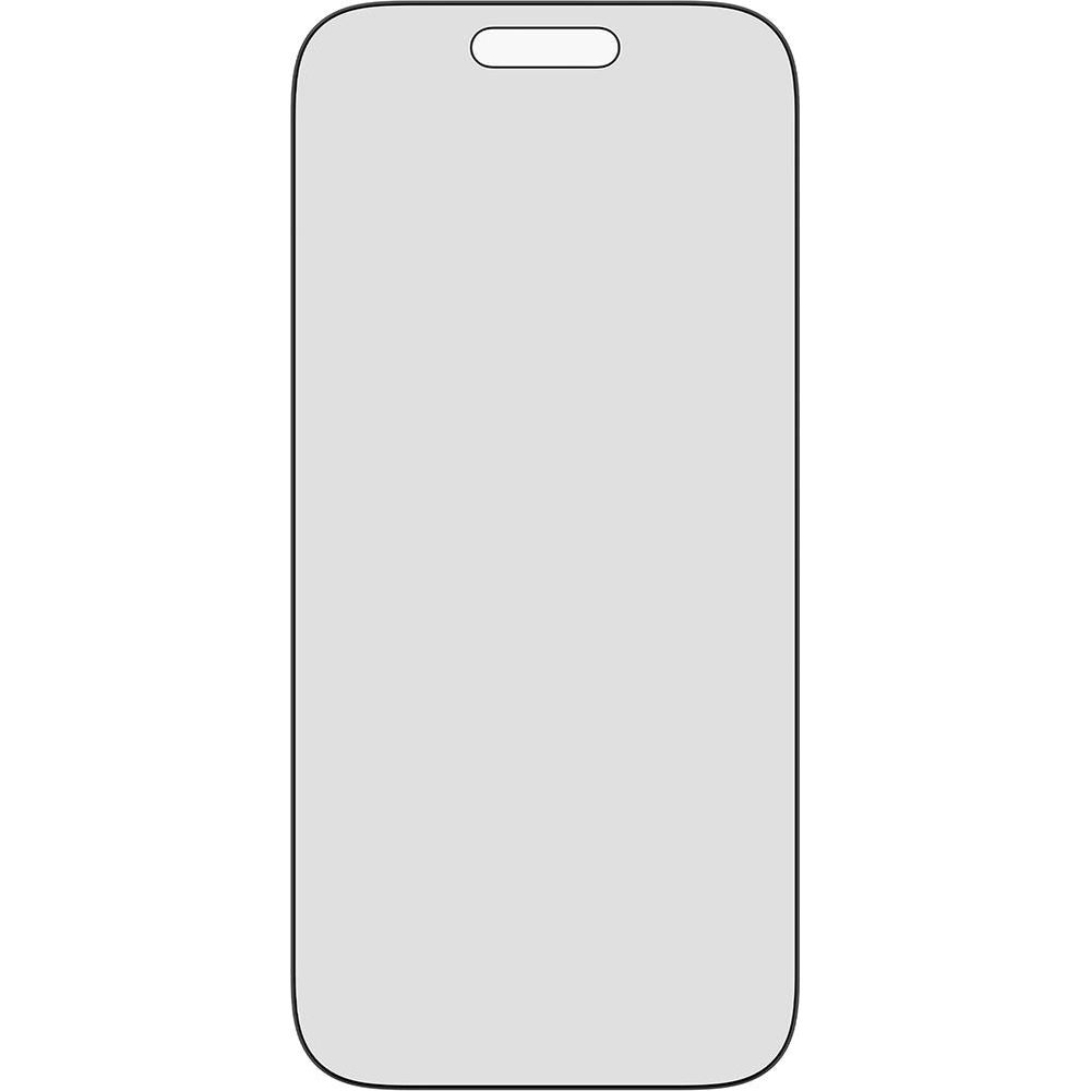 Üstte kesiği olan bir akıllı telefon için şeffaf ekran koruyucu.