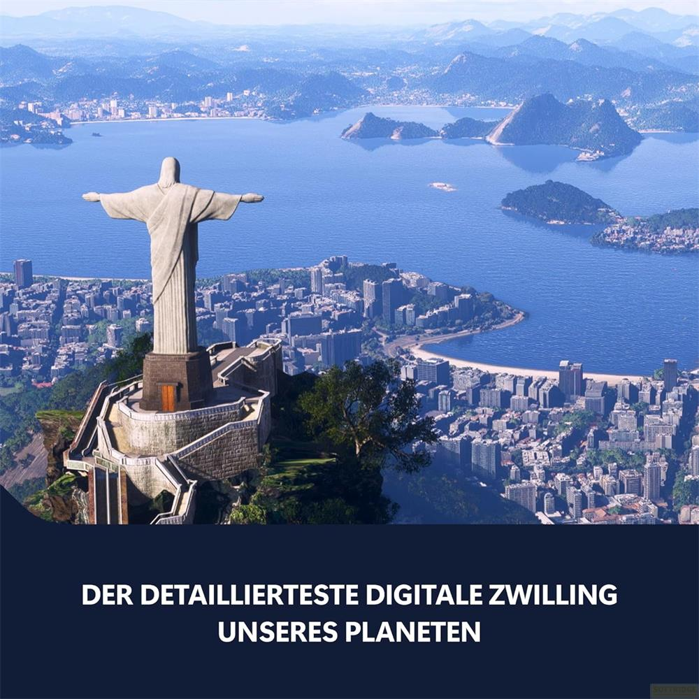 Statua del Cristo su montagna con città e mare sullo sfondo.