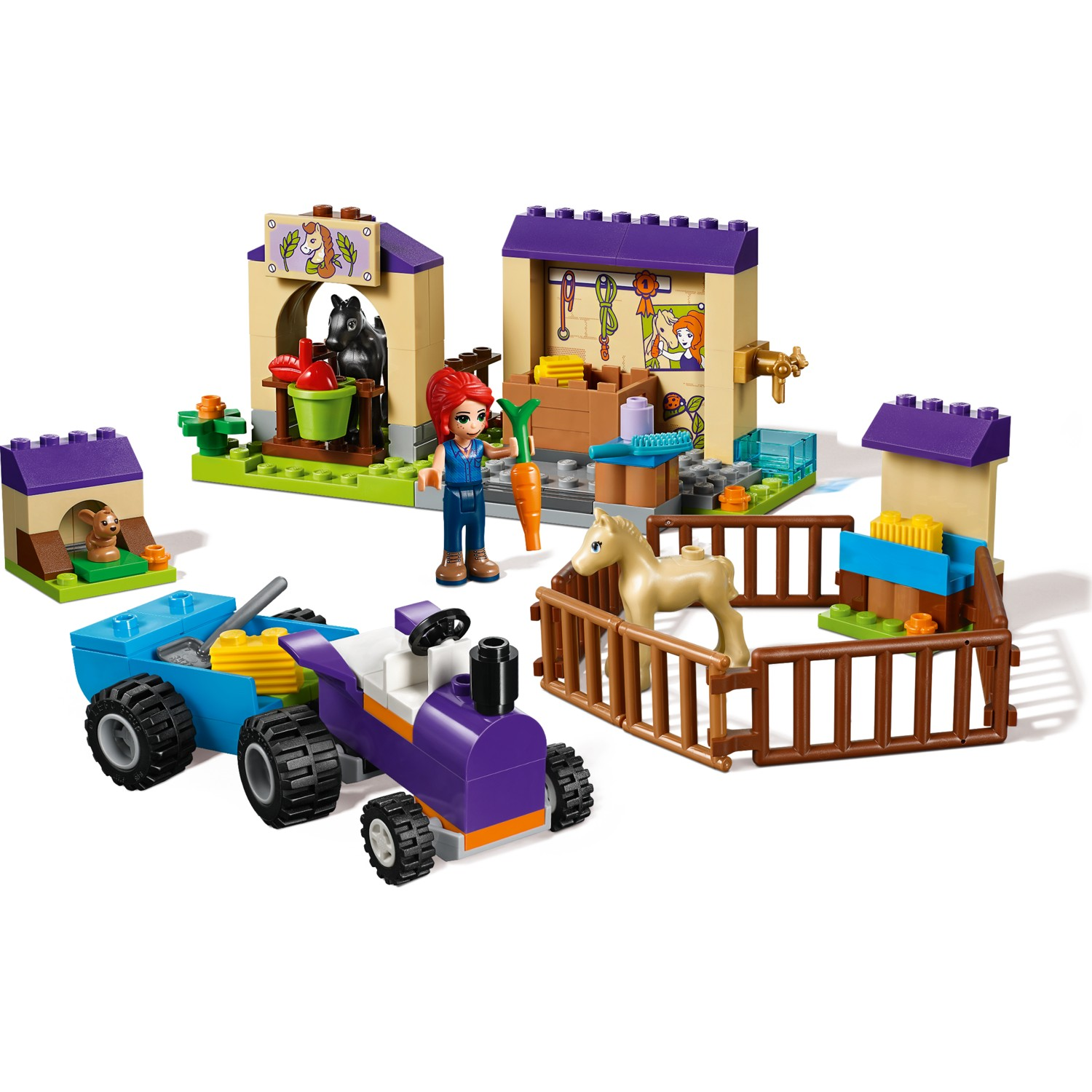 Fattoria Lego con cavalli, veicolo e aiutante.