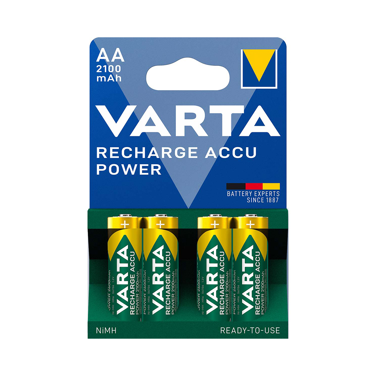 Baterie Varta AA, 2100 mAh, opakowanie 4 szt., gotowe do użycia