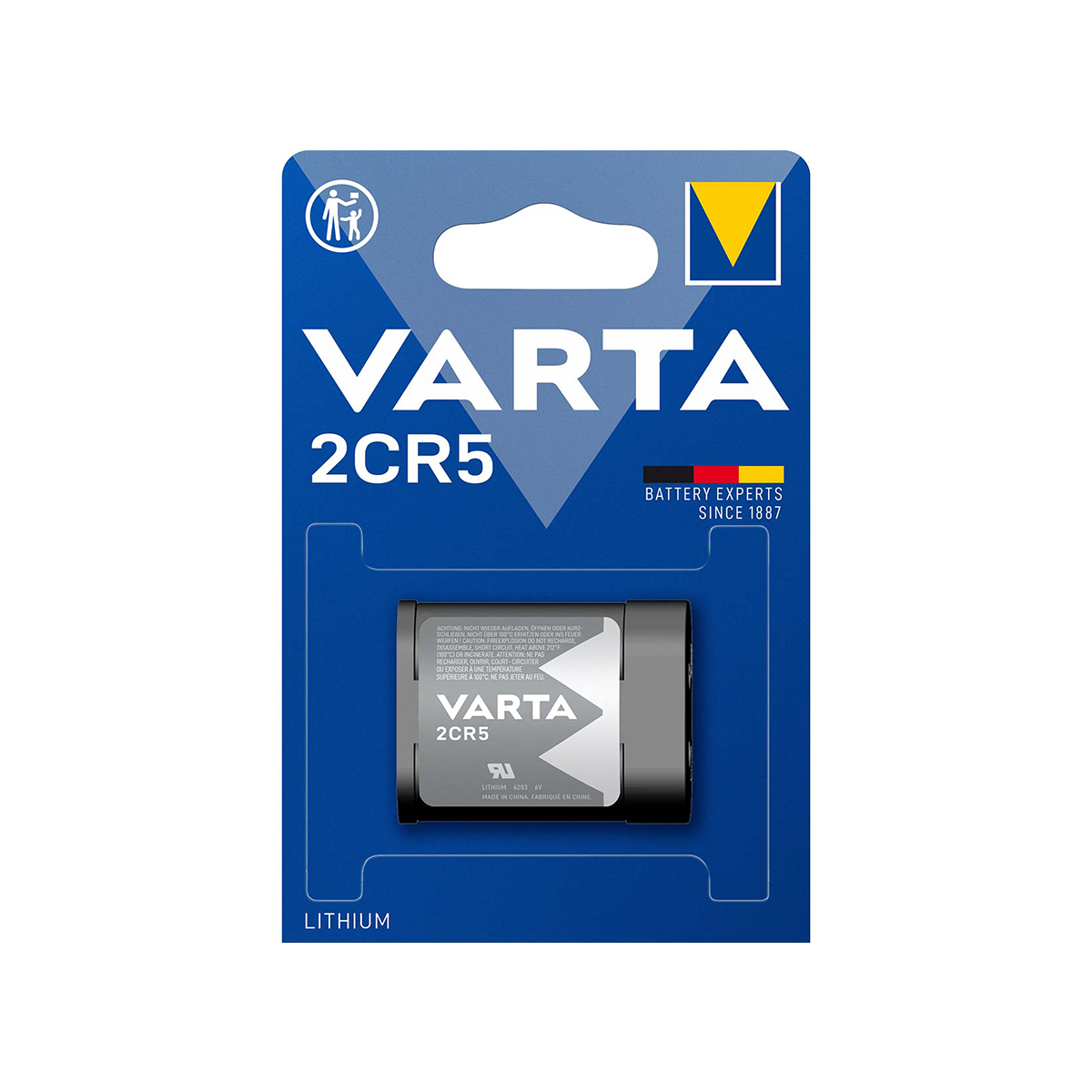 Varta 2CR5 lithium battery in blister packaging.