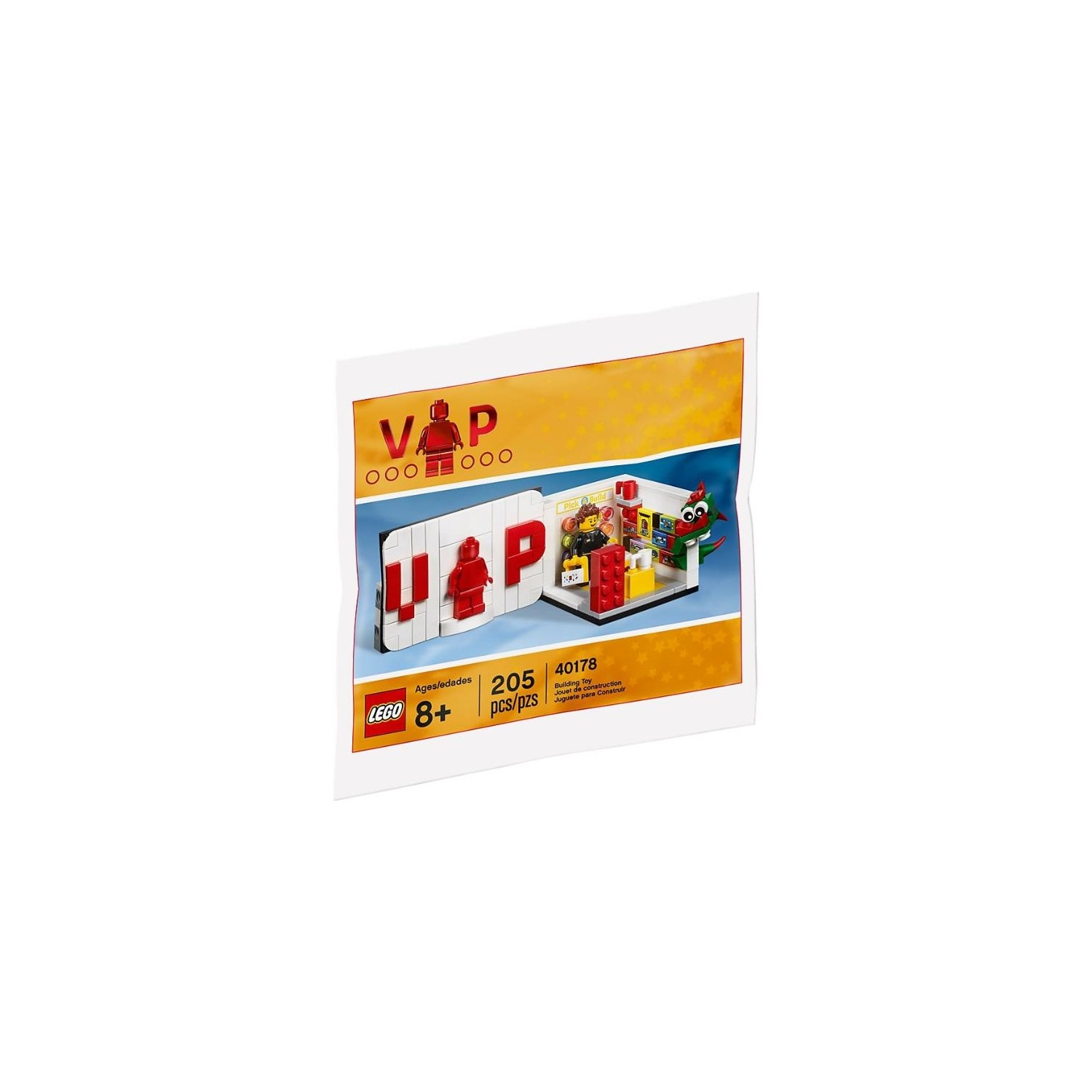 LEGO VIP Set: Kleiner Laden mit roten und weißen Steinen. 205 Teile.