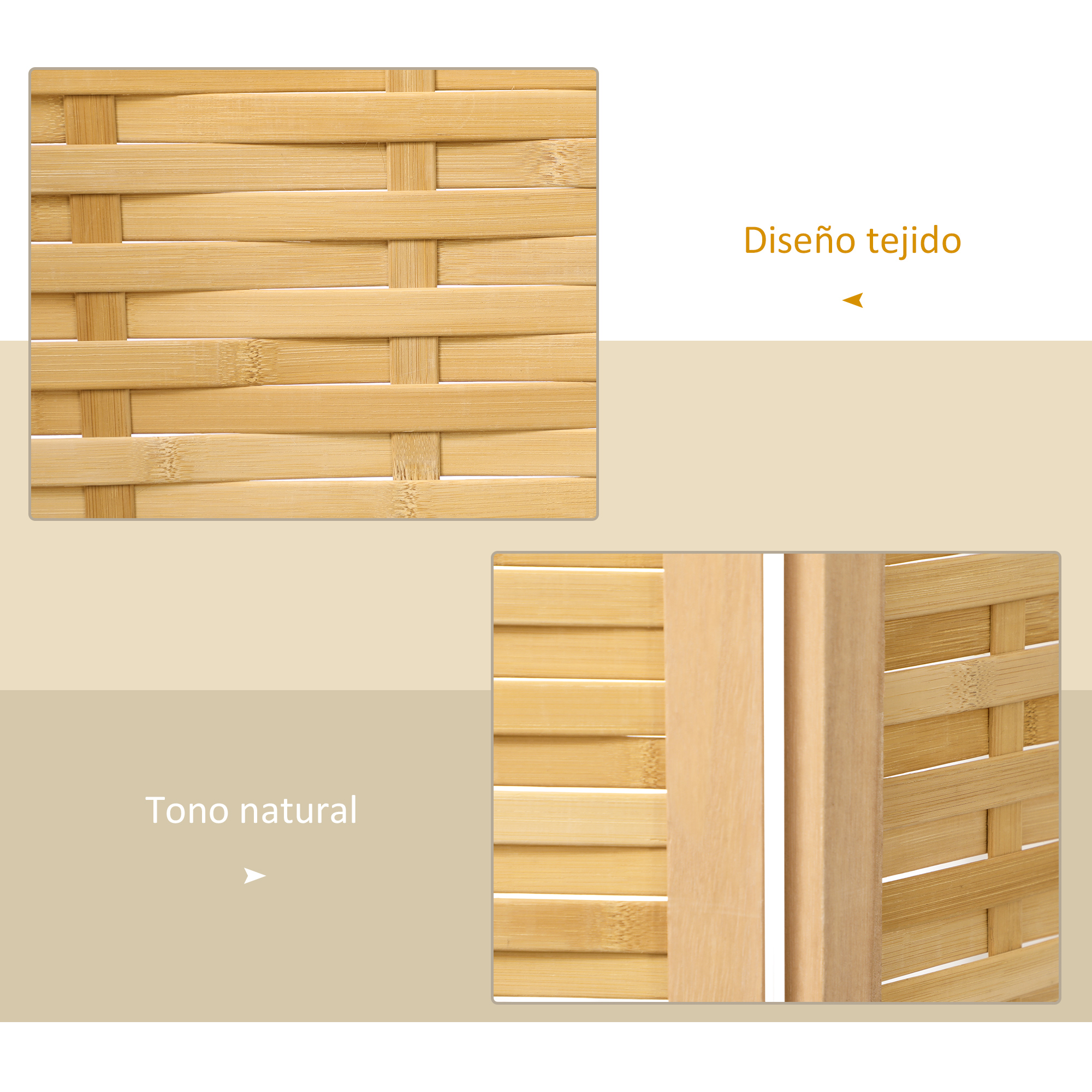 Diseño tejido de bambú claro con textura natural.