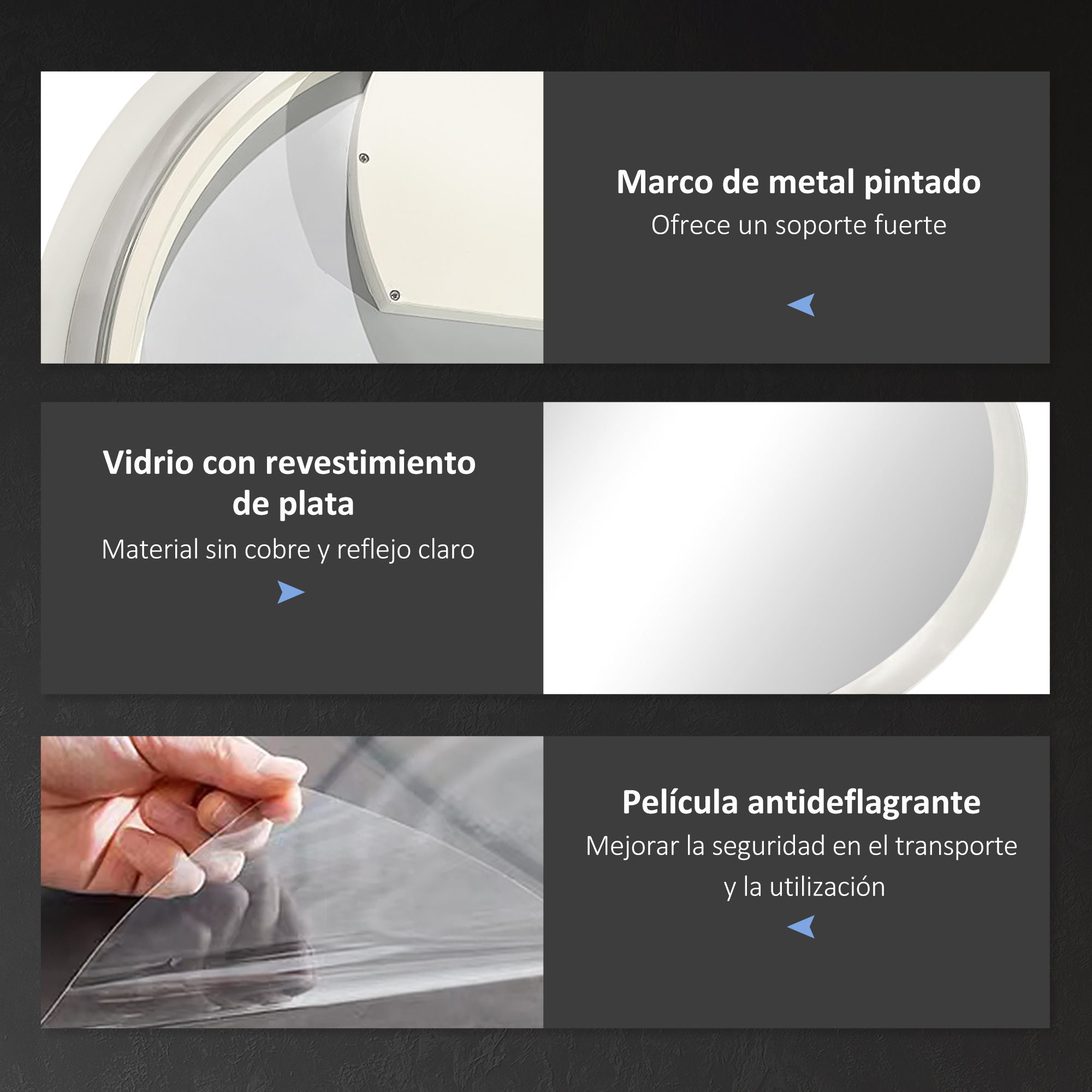 Marco de metal pintado ofrece soporte fuerte.