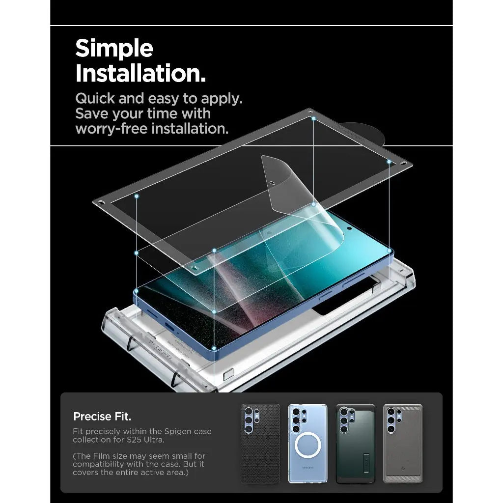 Guide d'installation de protecteur d'écran montrant un smartphone avec film.
