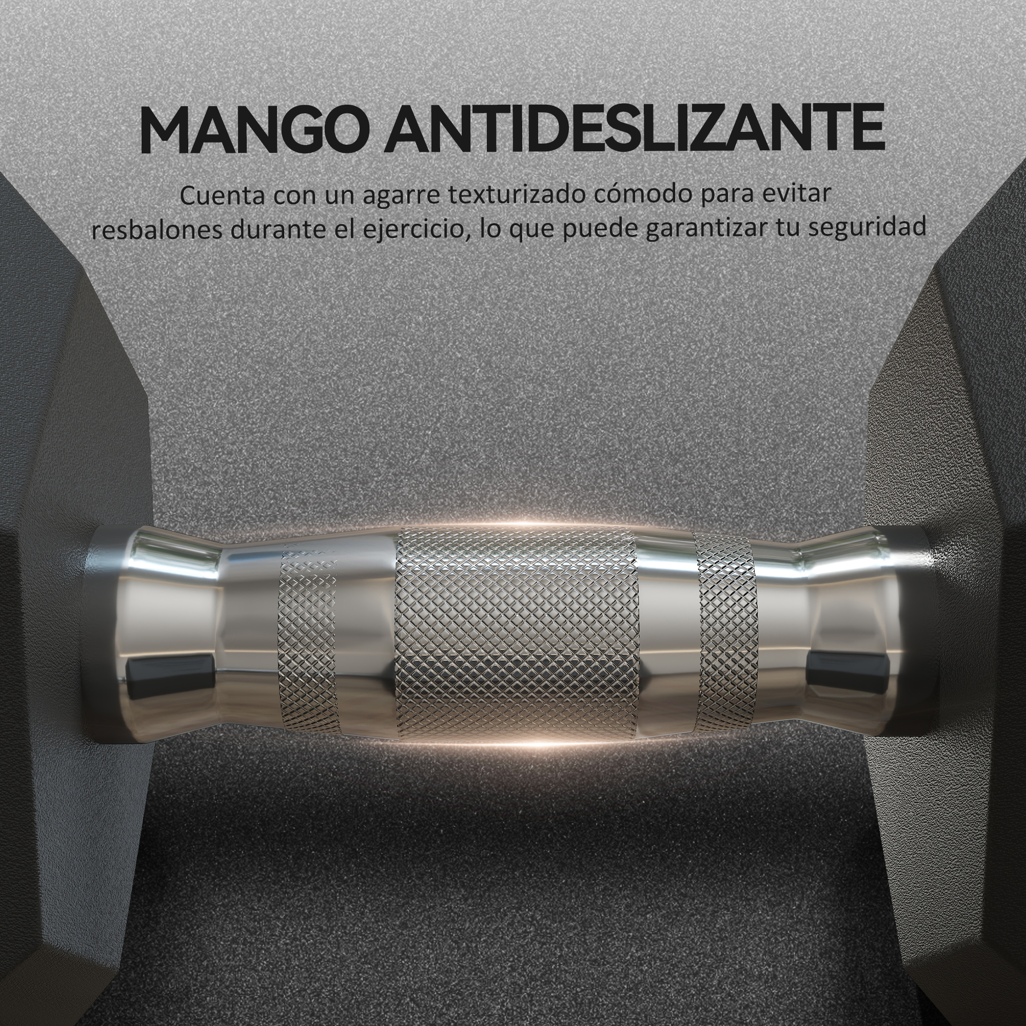 Agarre de mancuerna texturizado para ejercicio antideslizante.