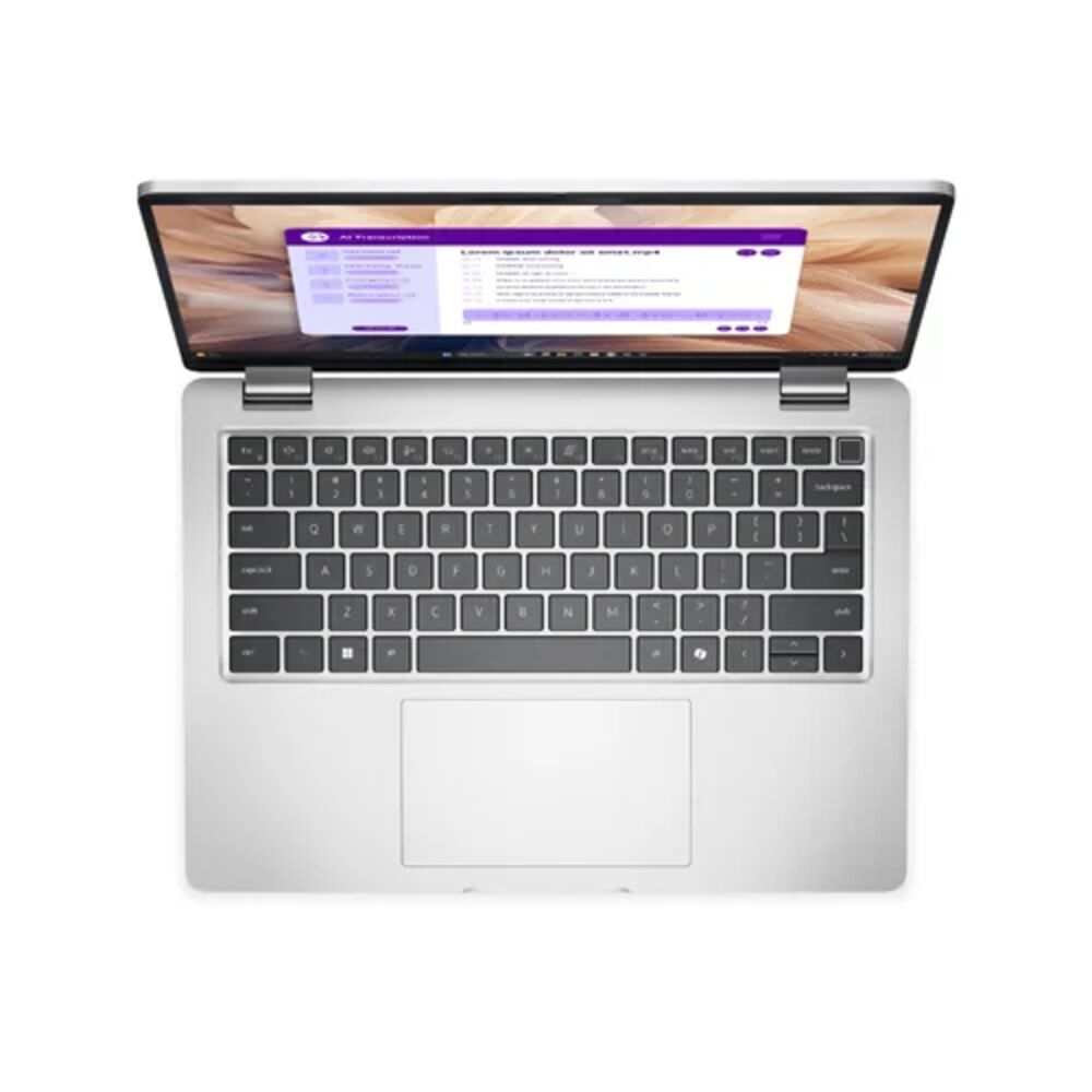 Klavyesi açık gümüş rengi bir dizüstü bilgisayar, bir web sayfası gösteriyor.