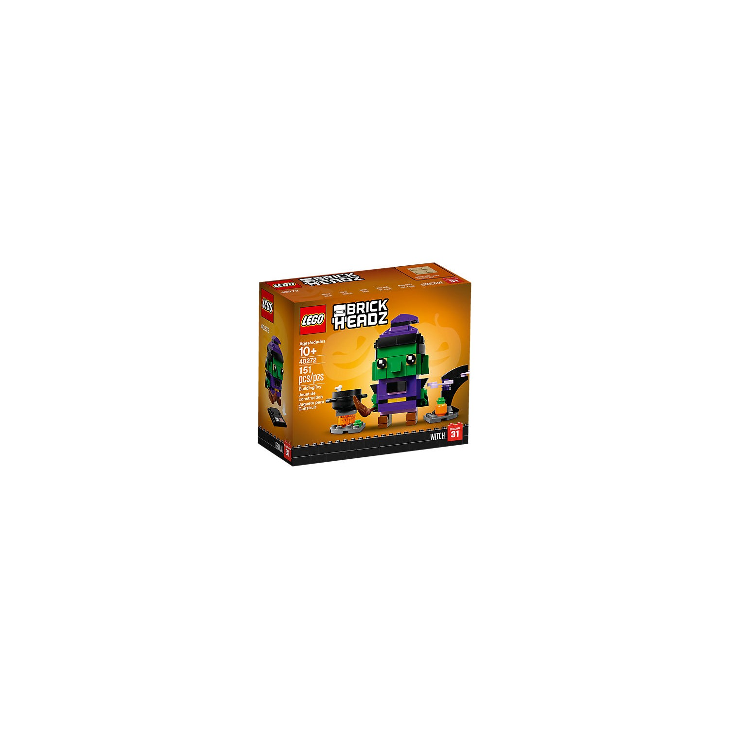 Lego BrickHeadz Hexe Bauspielzeug-Karton, grüne Hexe mit lila Hut, 151 Teile.