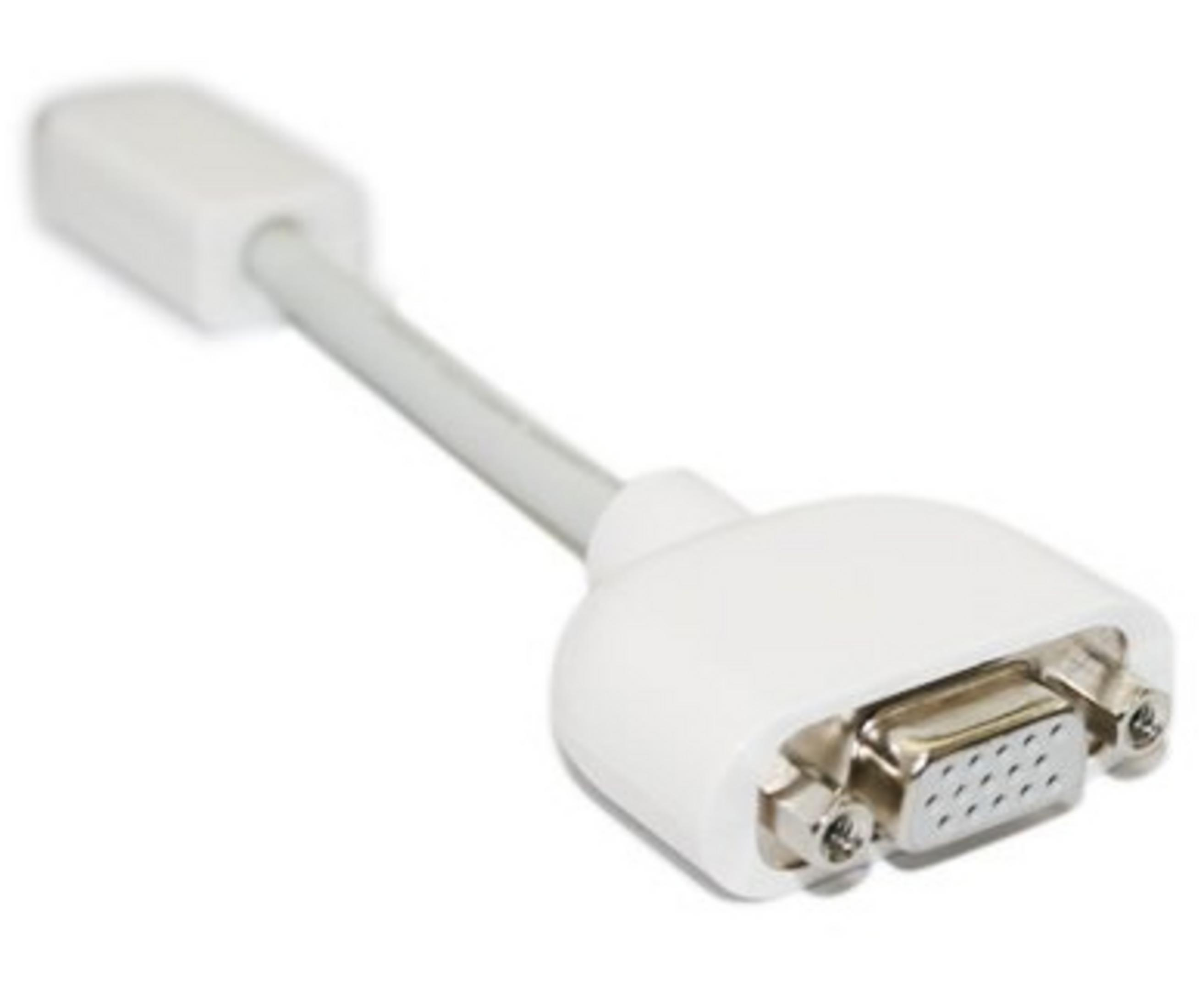 VGA konektörlü ve kablolu beyaz adaptör.