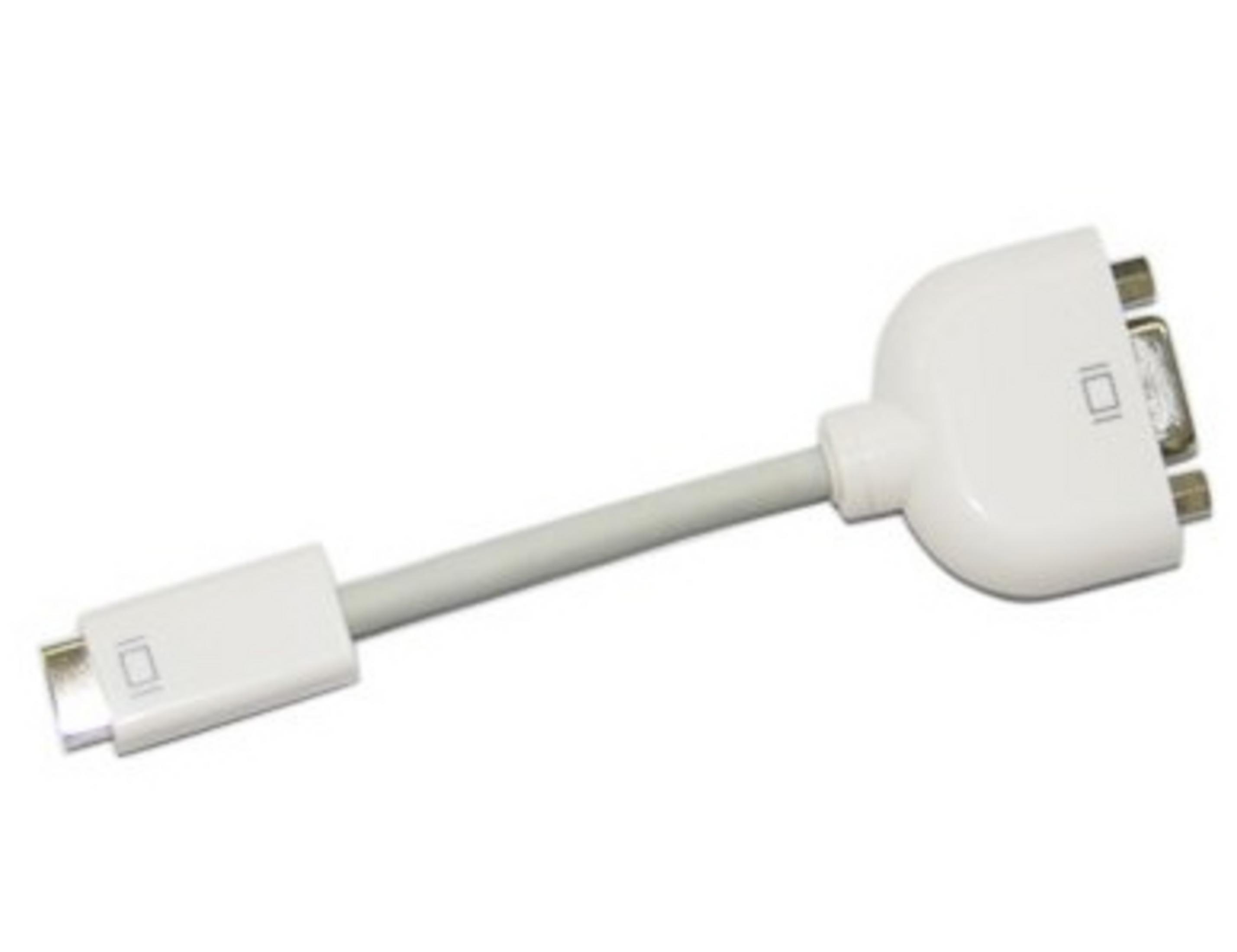 Metal konektörlü beyaz bir USB-C - DVI/VGA/HDMI adaptör kablosu.