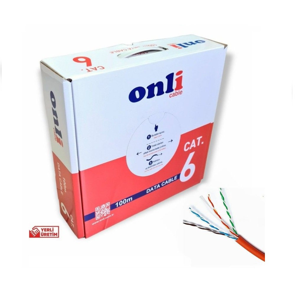 ONLI KABLO 23AWG UTP CAT6  100Mt Yerli Üretim Network Kablosu