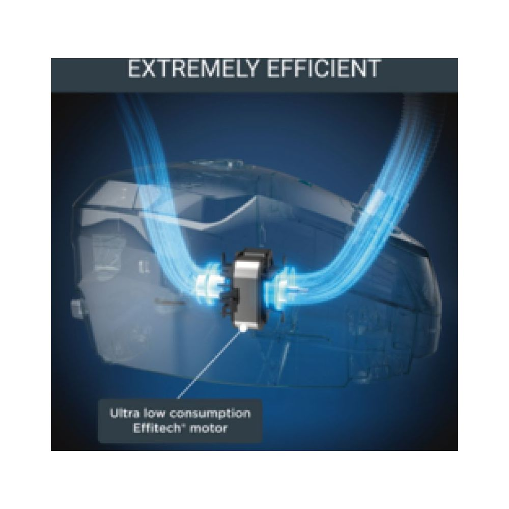 Diagram pokazuje przezroczyste wnętrze urządzenia z silnikiem i przepływem.