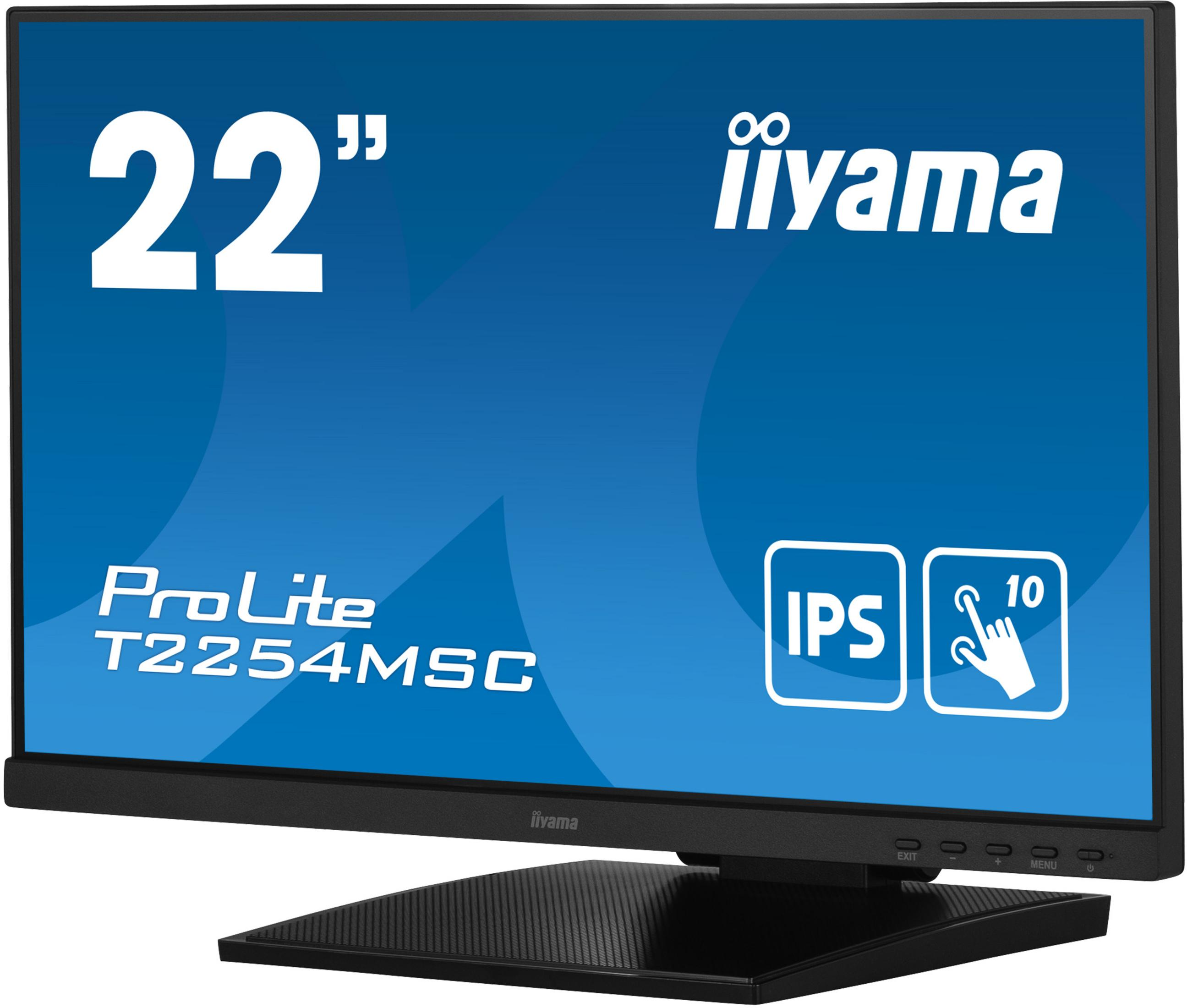 Monitor touchscreen iiyama IPS da 22 pollici con logo ProLite T2254MSC.