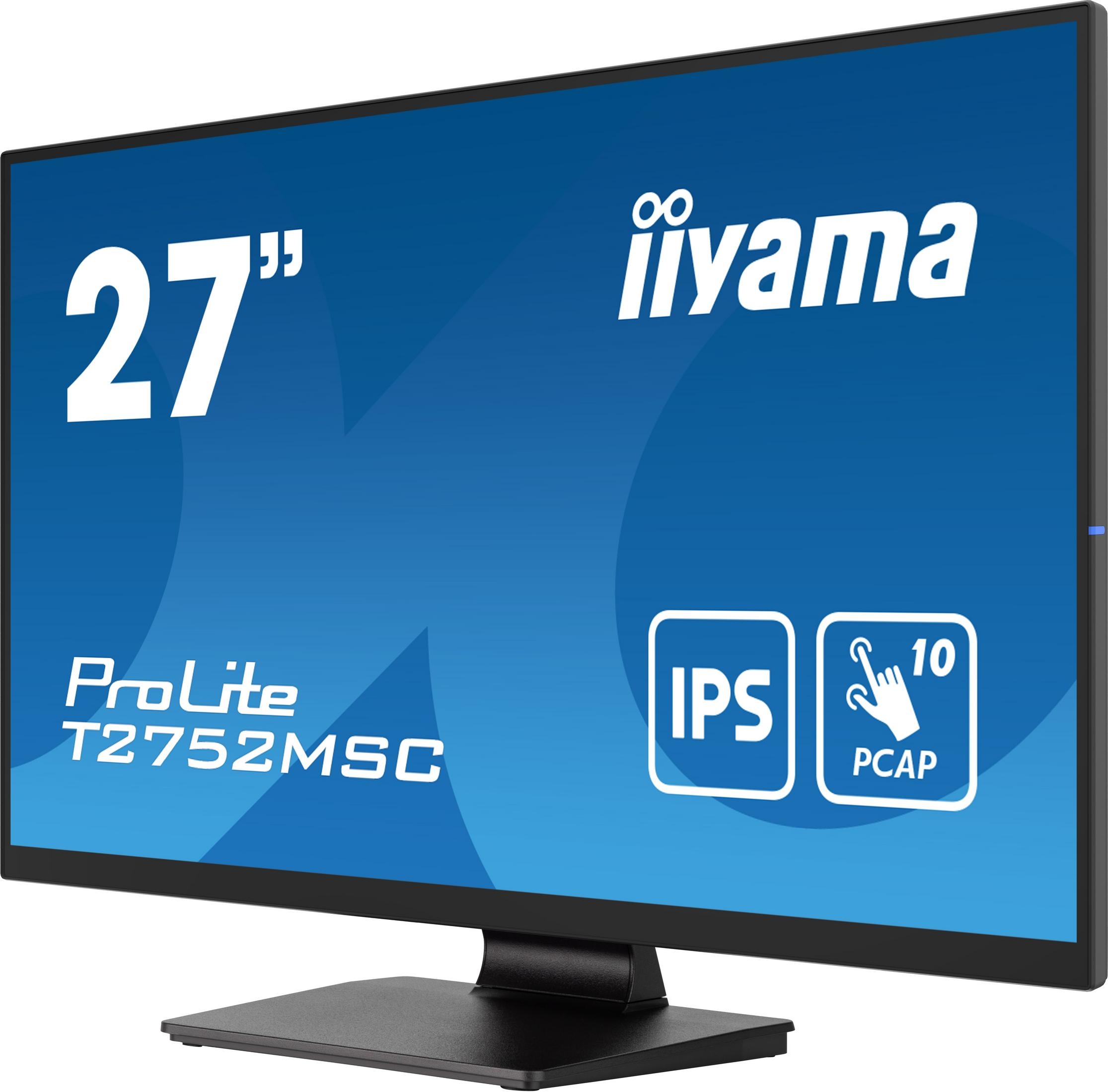 Monitor 27 cali z logo iiyama, ProLite T2752MSC, IPS i dotykiem PCAP.