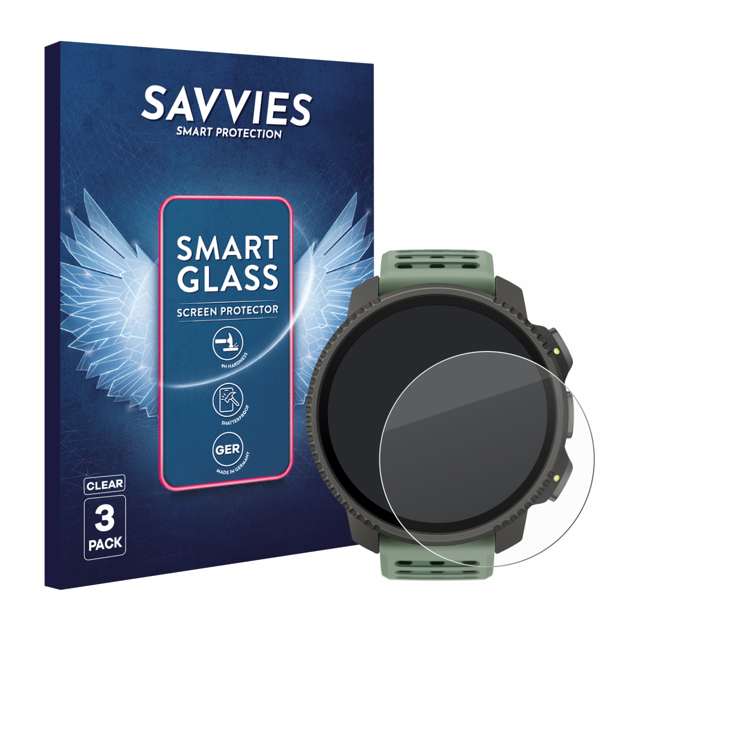 SAVVIES 3x klare Glas Panzer Schutzfolie (für Suunto Vertical 2 ...