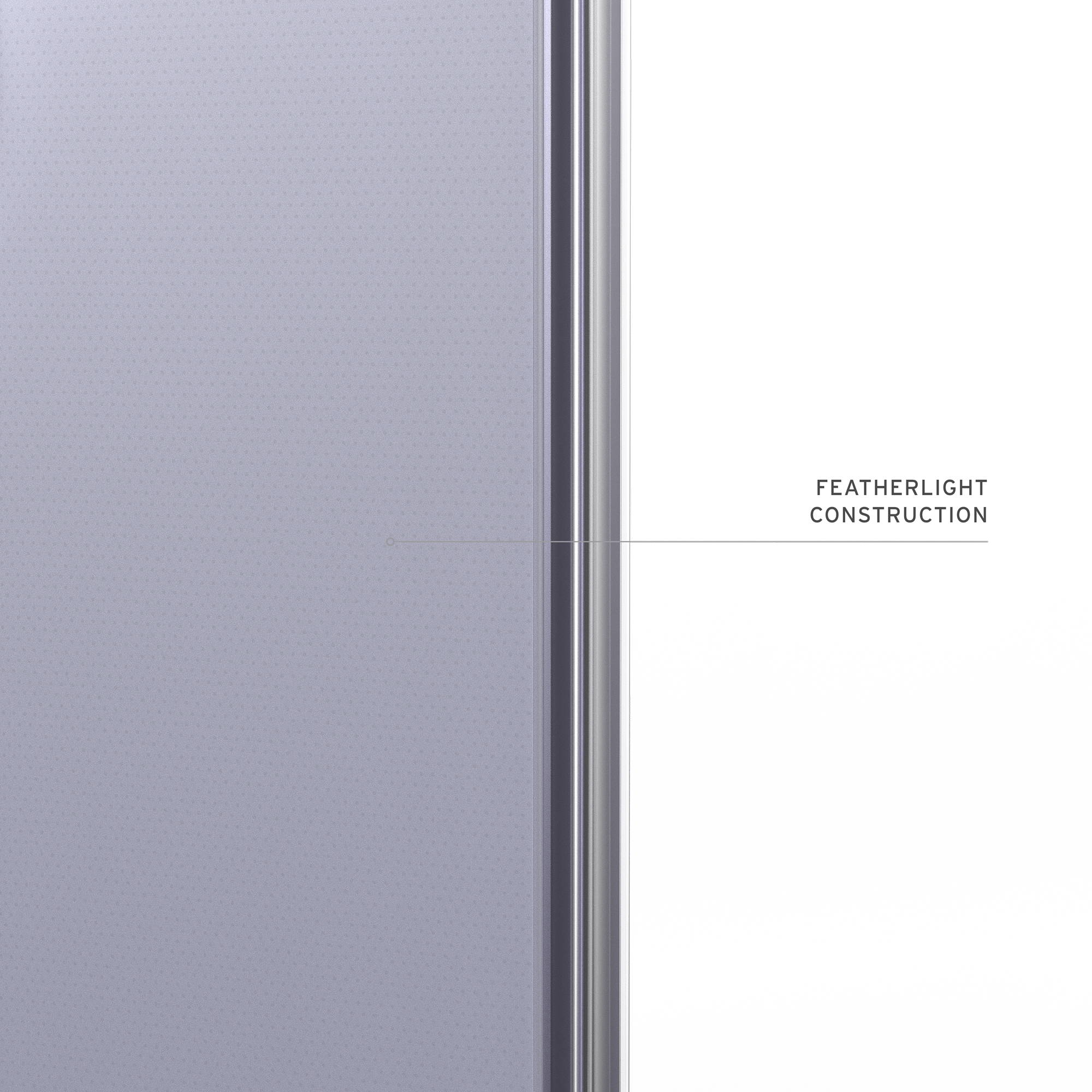 Grauer Hintergrund mit feinen Punkten und einer Textzeile: Featherlight Construction.