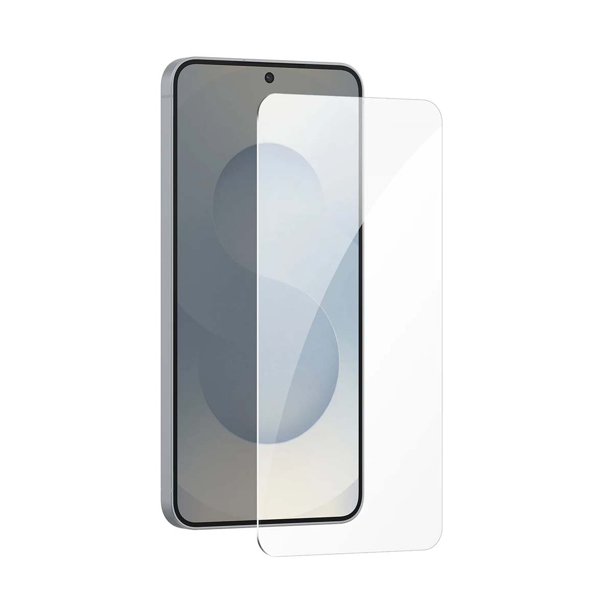 Ein Smartphone mit einem Displayschutz, der teilweise angebracht ist.