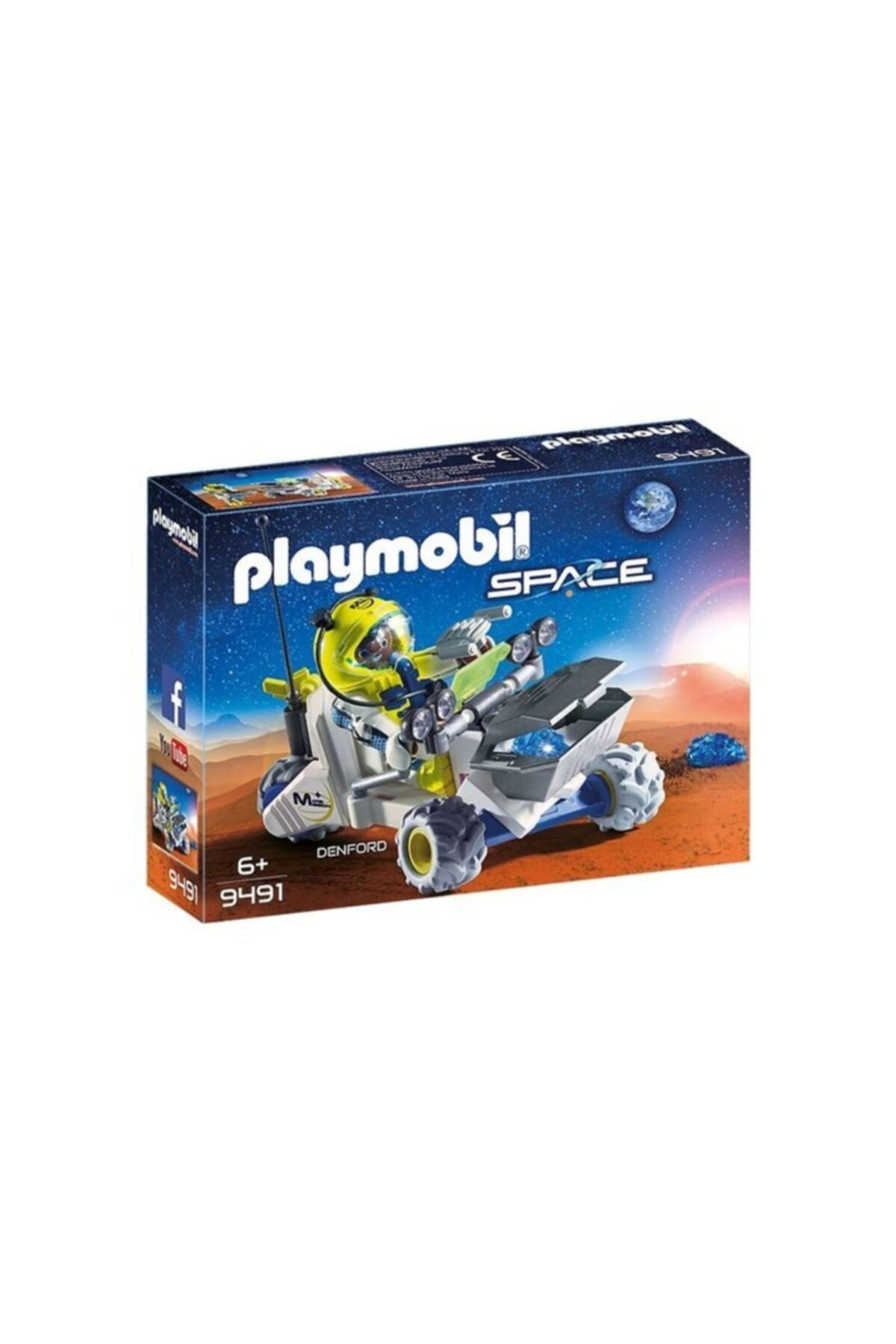 Set Playmobil Spazio con astronauta e rover marziano su terreno arancione.
