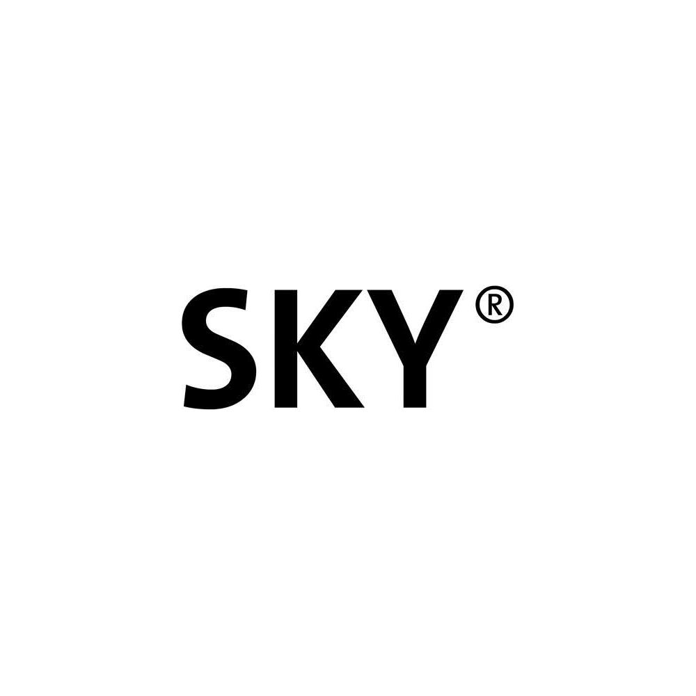 Das Wort SKY mit einem eingekreisten R.