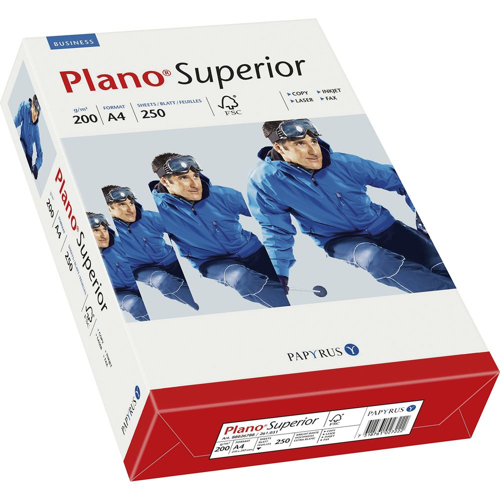 Packung Plano Superior Papier mit Skifahrern im Design.