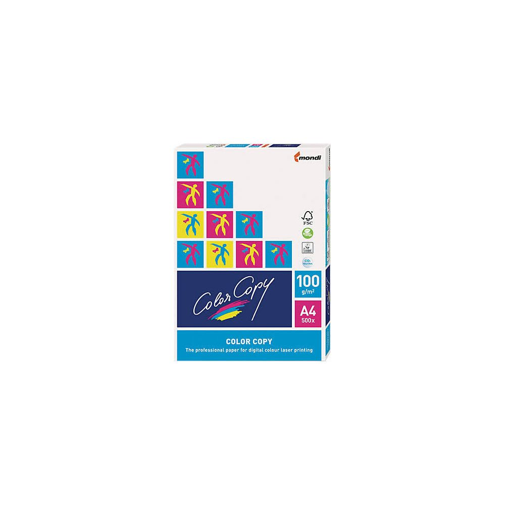 Packung Mondi Color Copy A4 Papier, 100 g/m², 500 Blatt. Bunt.