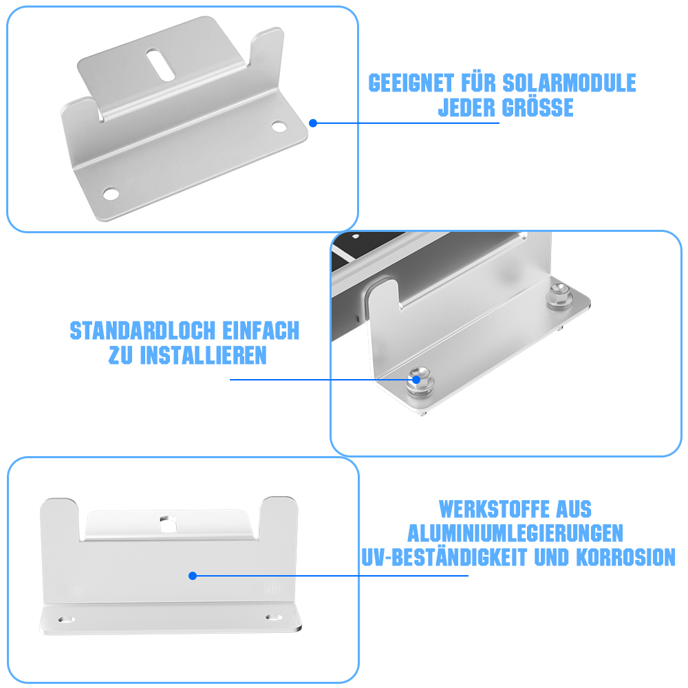 Montagehalterung für Solarmodule, aus Aluminiumlegierung, UV-beständig.