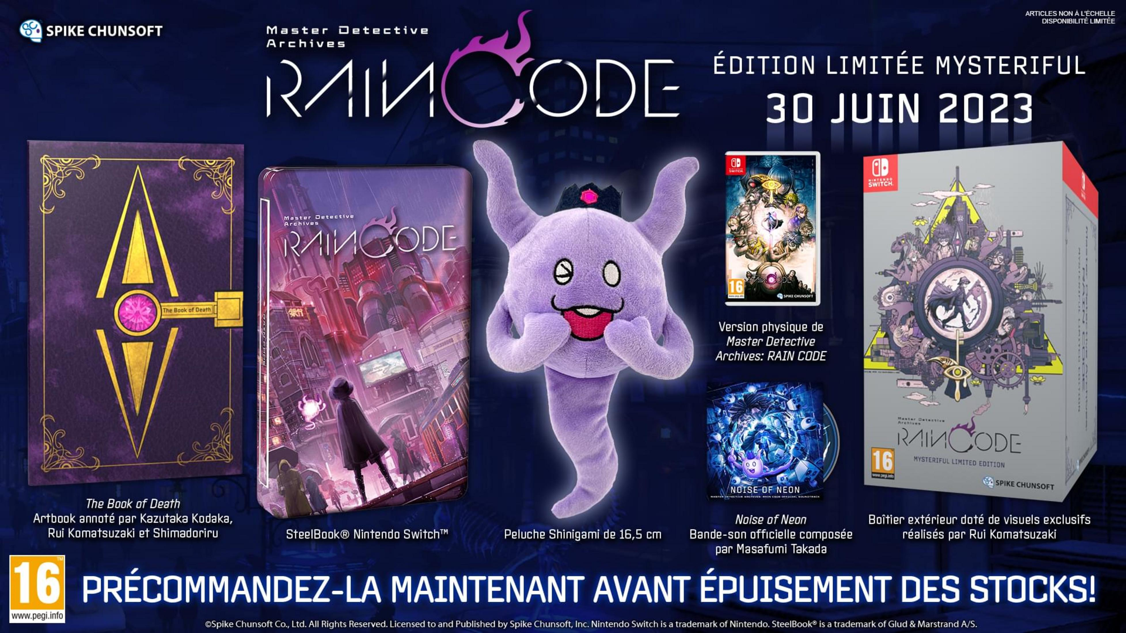 Prodotti Master Detective Archives: RAIN CODE, copertina edizione limitata, peluche.