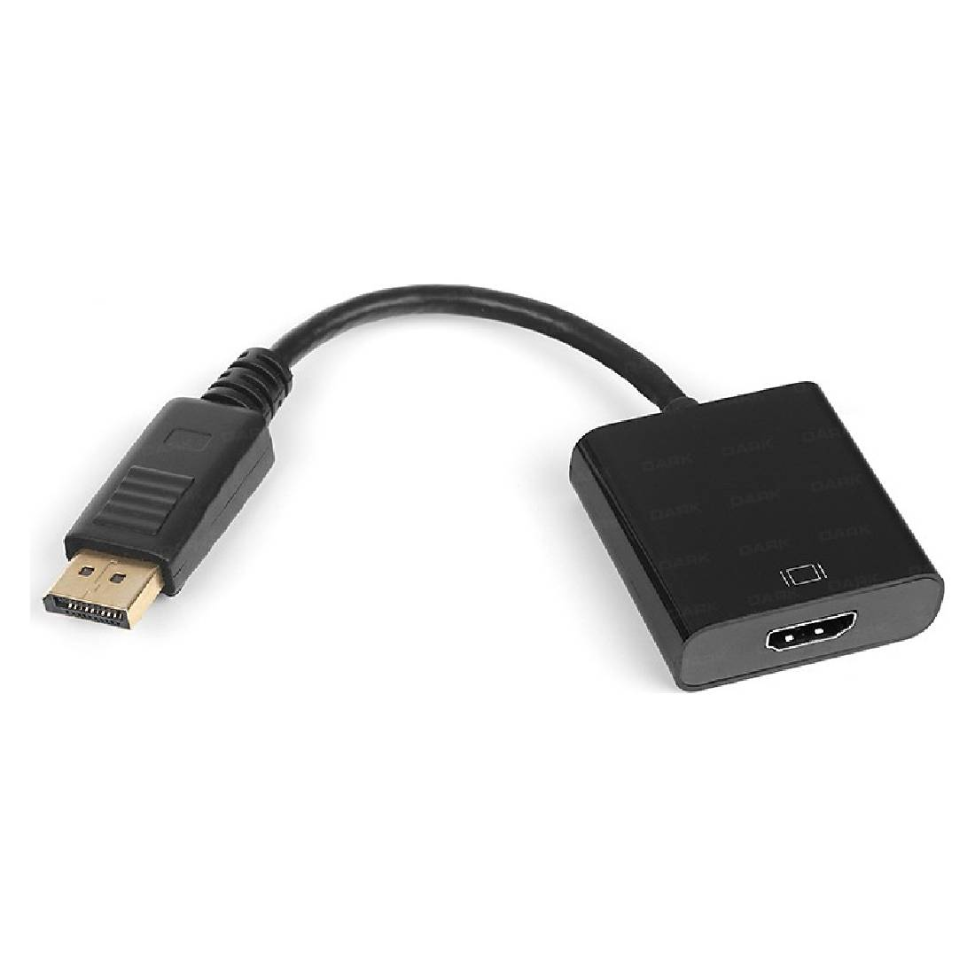 Altın kaplama konektörlü siyah DisplayPort - HDMI adaptör kablosu.