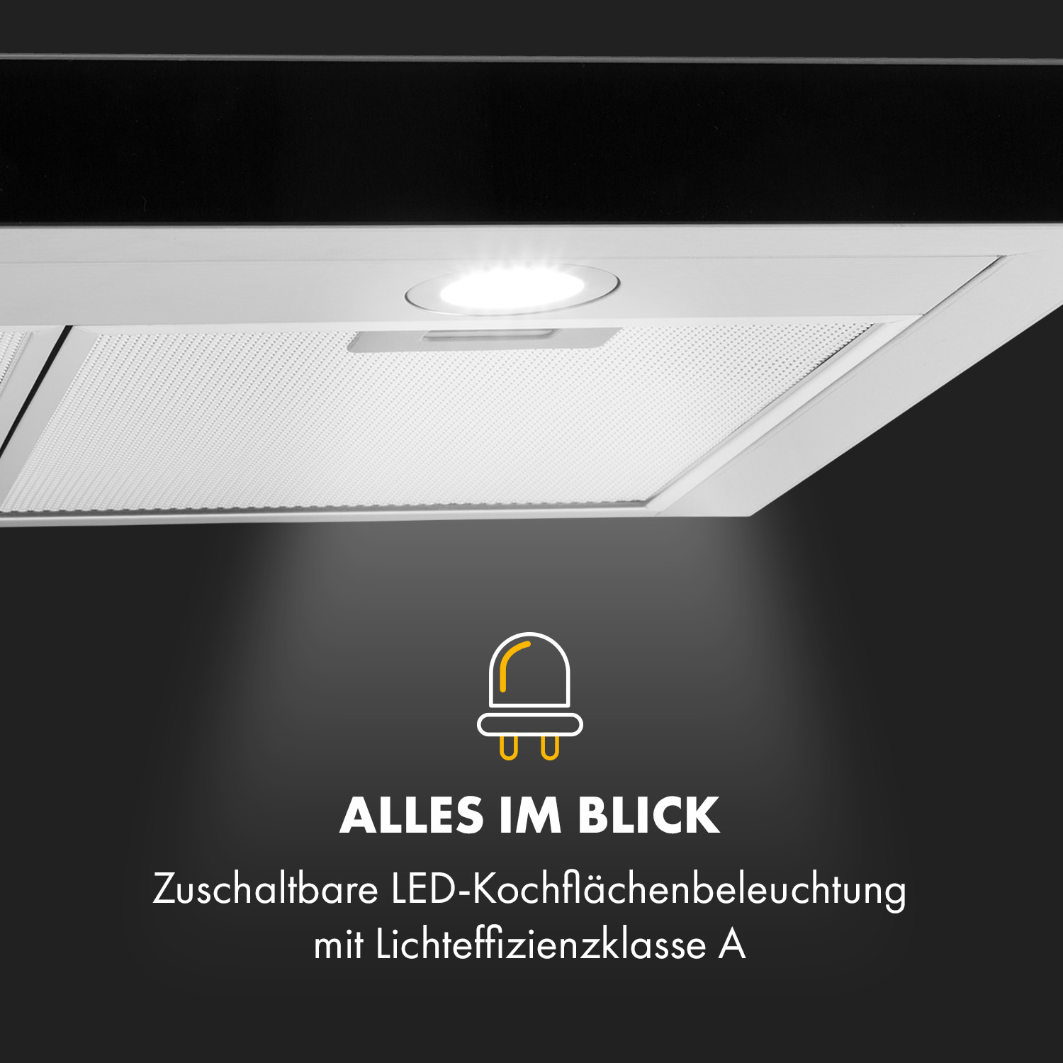 Illuminazione LED piano cottura classe A.