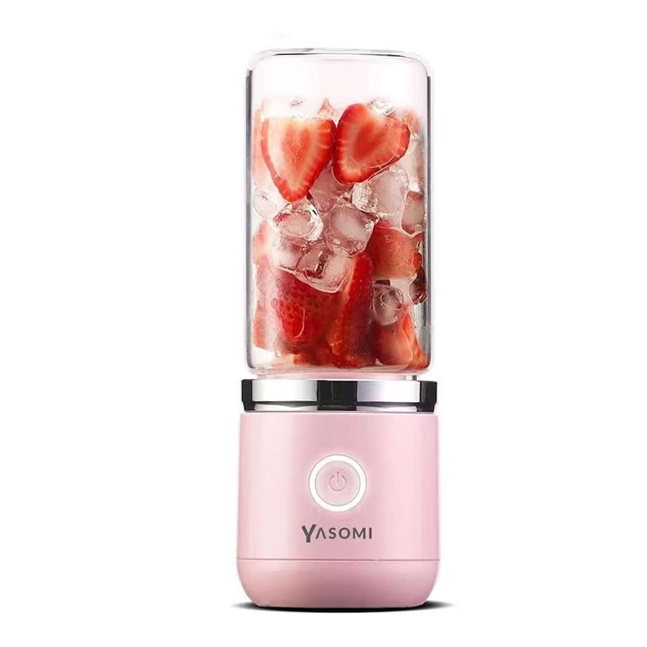 YASOMI Taşınabilir Kablosuz Şarjlı Cam Smoothie 3,7 V El Blenderi Pembe