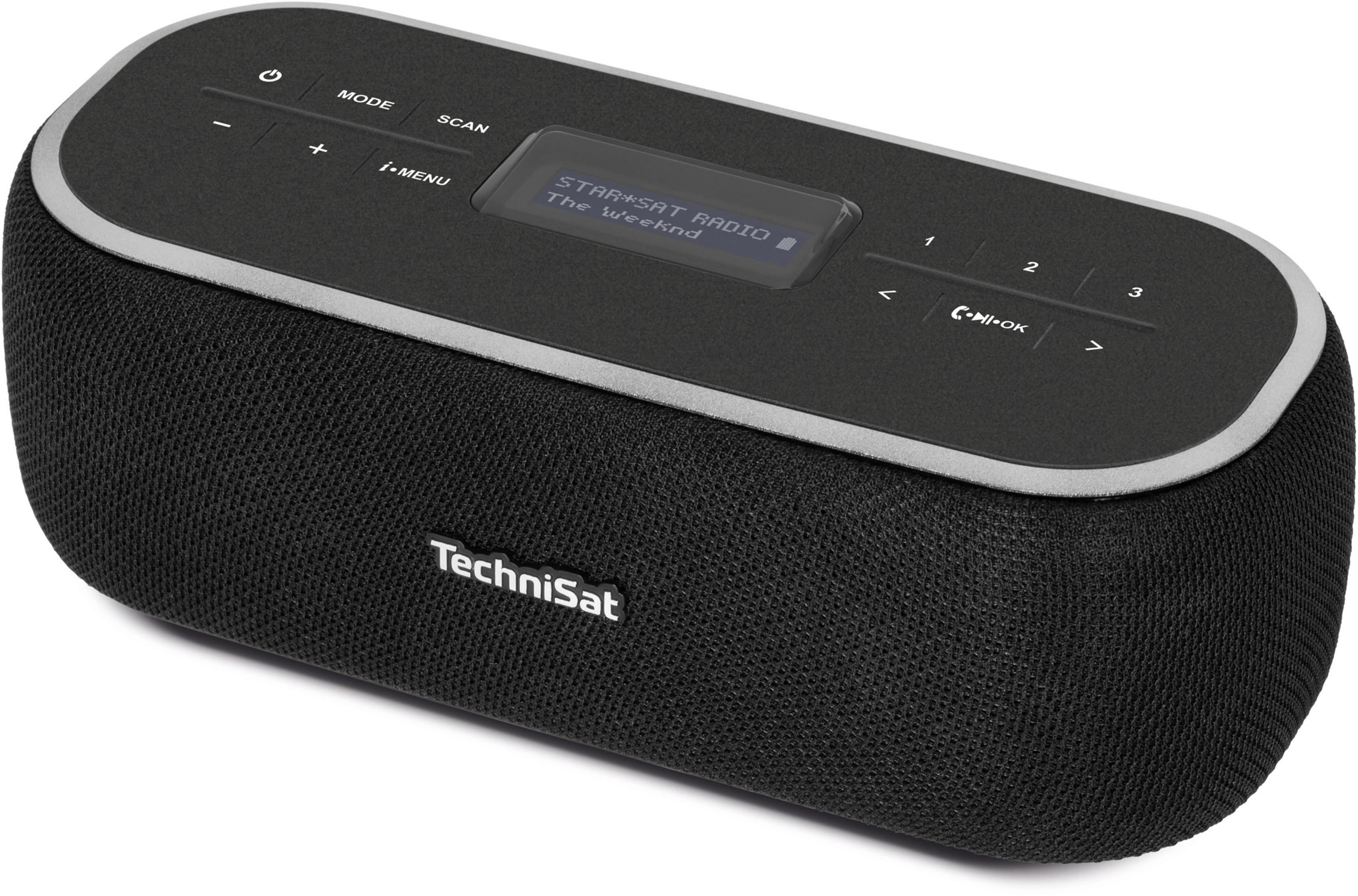 A black TechniSat radio with a display and buttons.
