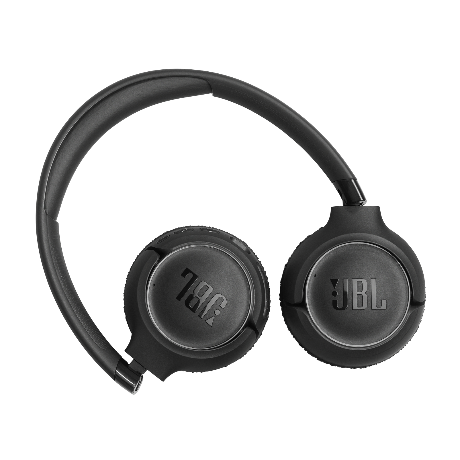 Casque JBL noir avec arceau rembourré et écouteurs ronds. Fond blanc.