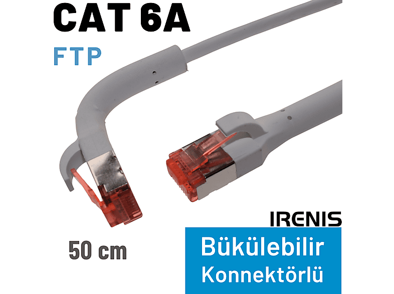 IRENIS 50 CM CAT-6A U/FTP 90° Bükülebilir 50 cm CAT6A U/FTP 90° Bükülebilir Kablo