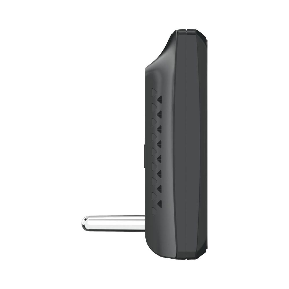 Szare urządzenie elektroniczne z metalową wtyczką.