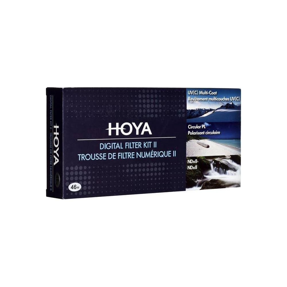 HOYA Digital Filter Kit II, 46mm formaat, met UV(C) en NDx8 filters.