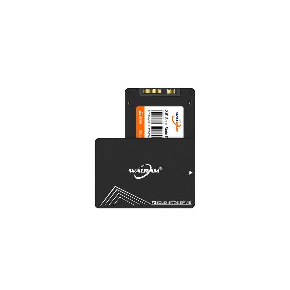 Etiketli siyah WALRAM 2,5" SSD kasası.