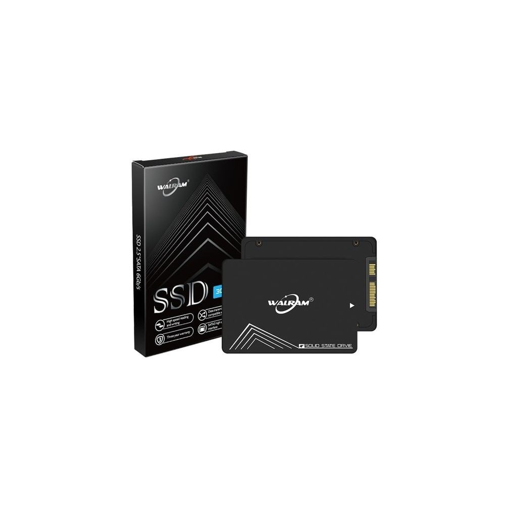 WARAM logolu siyah SSD sürücüsü ve ambalajı.