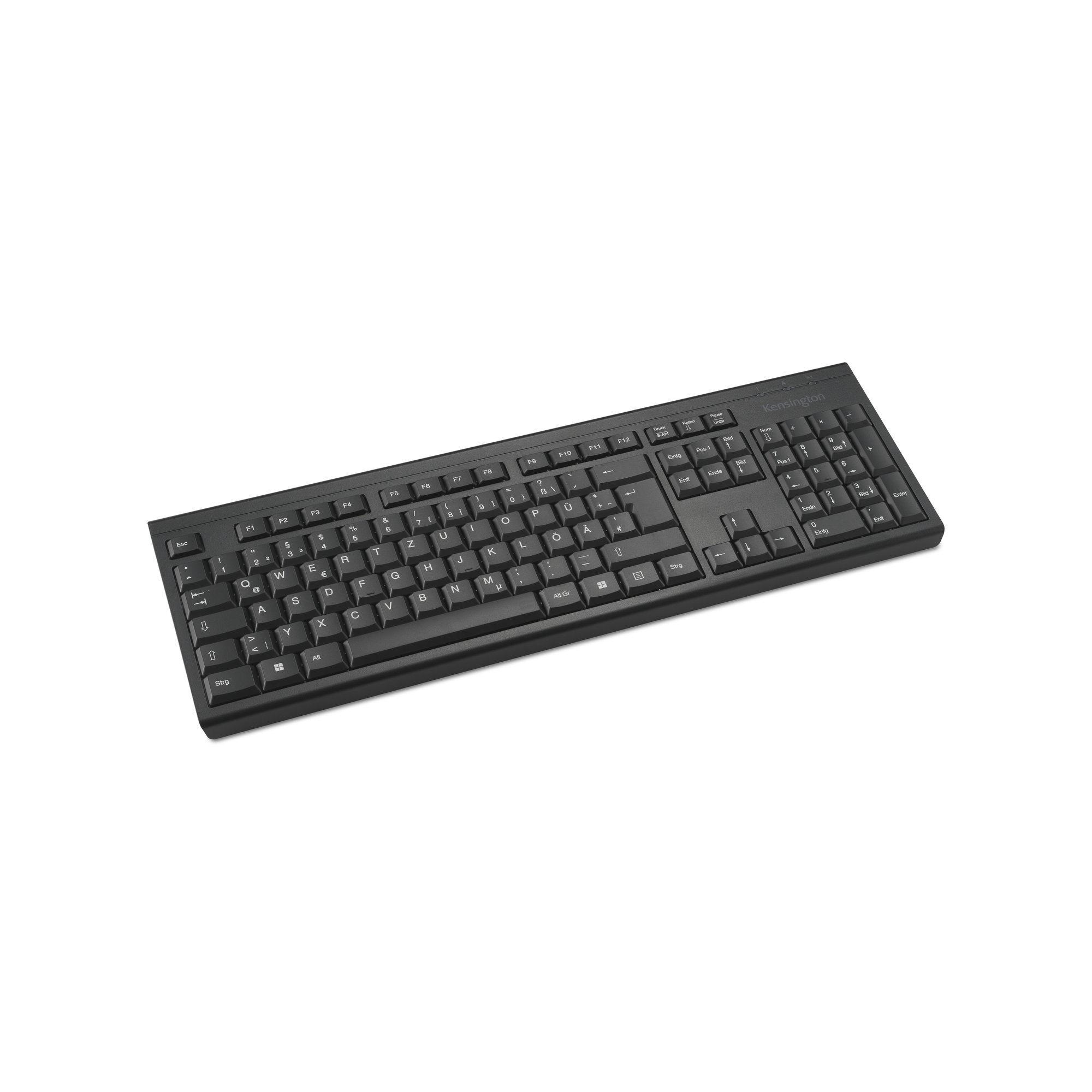 Tastiera Kensington nera con tastierino numerico e tasti multimediali.