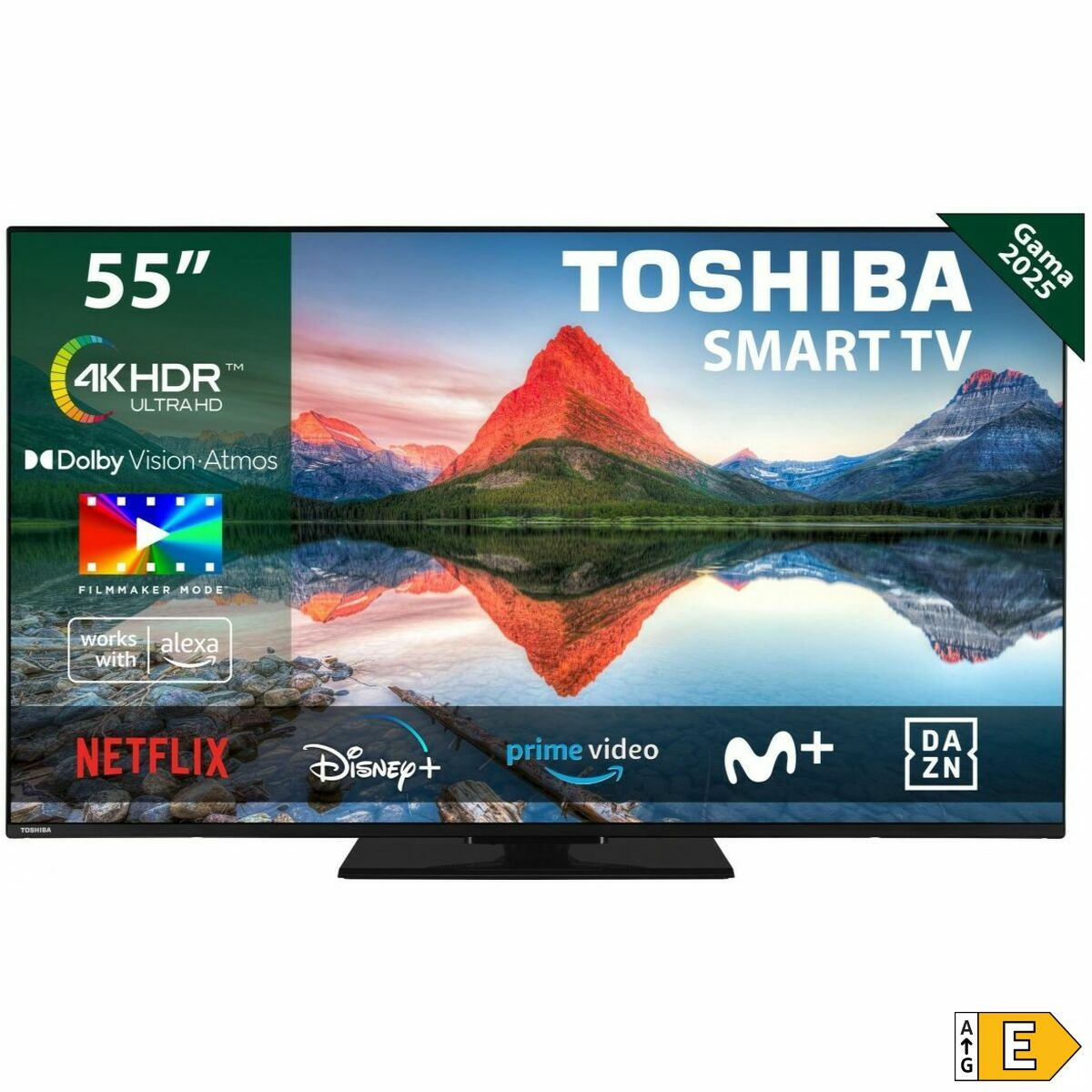 Telewizor Smart TV Toshiba 55" 4K HDR z Dolby Vision, Filmmaker Mode i Alexa.