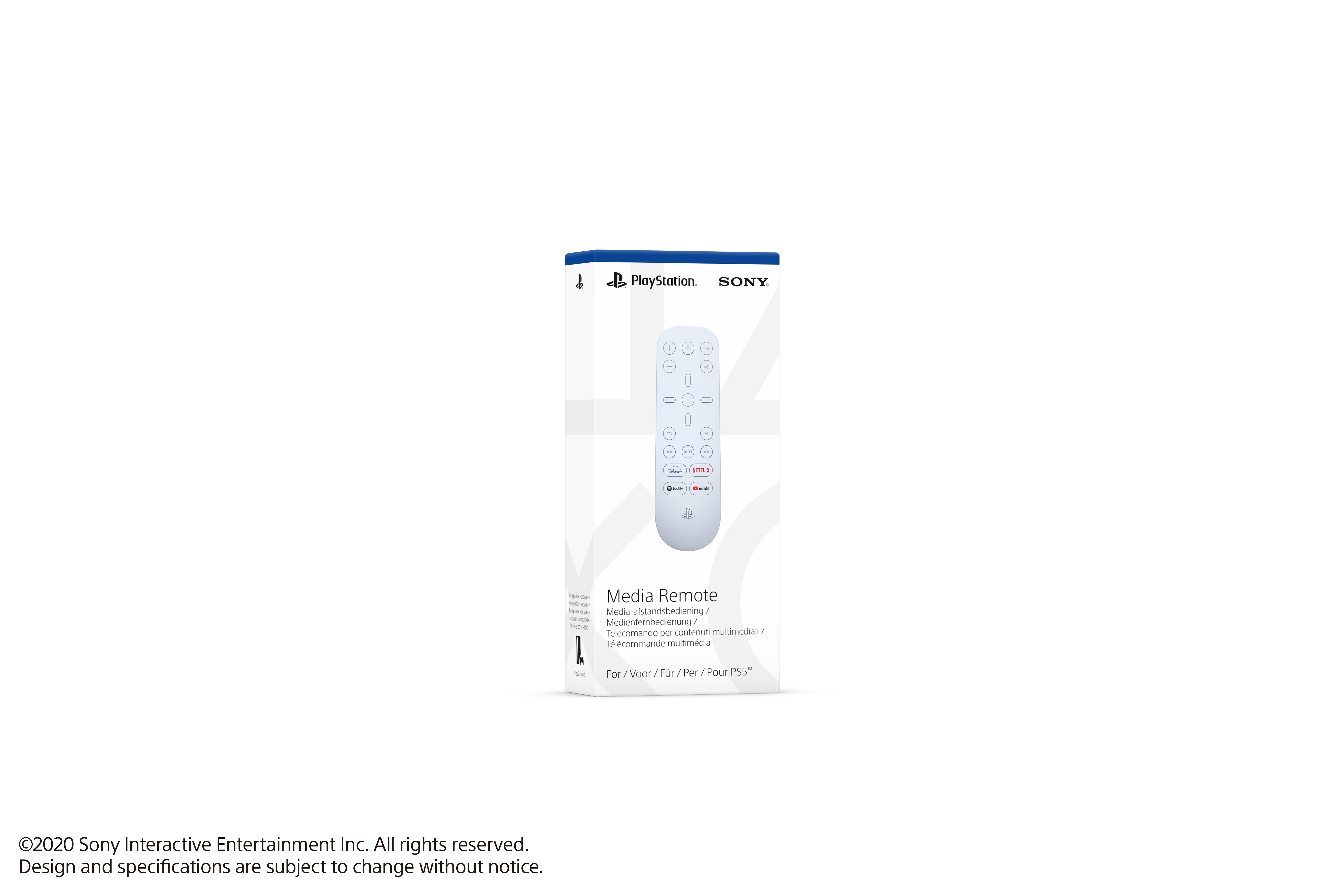 Confezione del telecomando multimediale PlayStation con design.