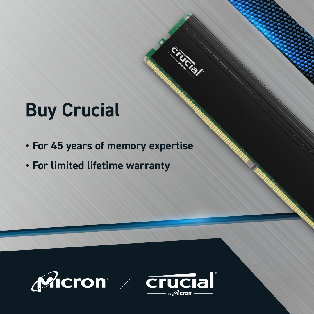 CRUCIAL Pro 3200MHz UDIMM CL22 CP2K16G4DFRA32A Masaüstü Ram Fiyat