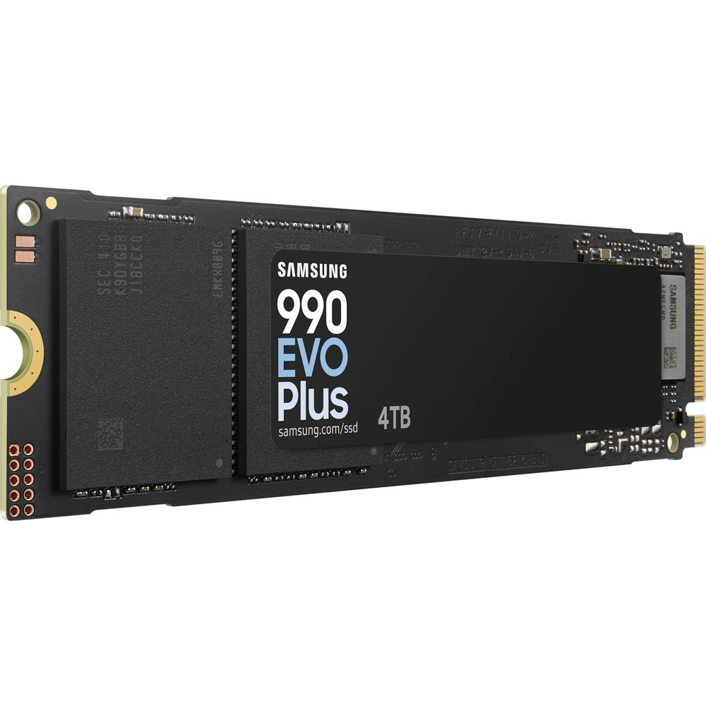 Dysk SSD Samsung 990 EVO Plus 4TB ze złączami i oznaczeniami.