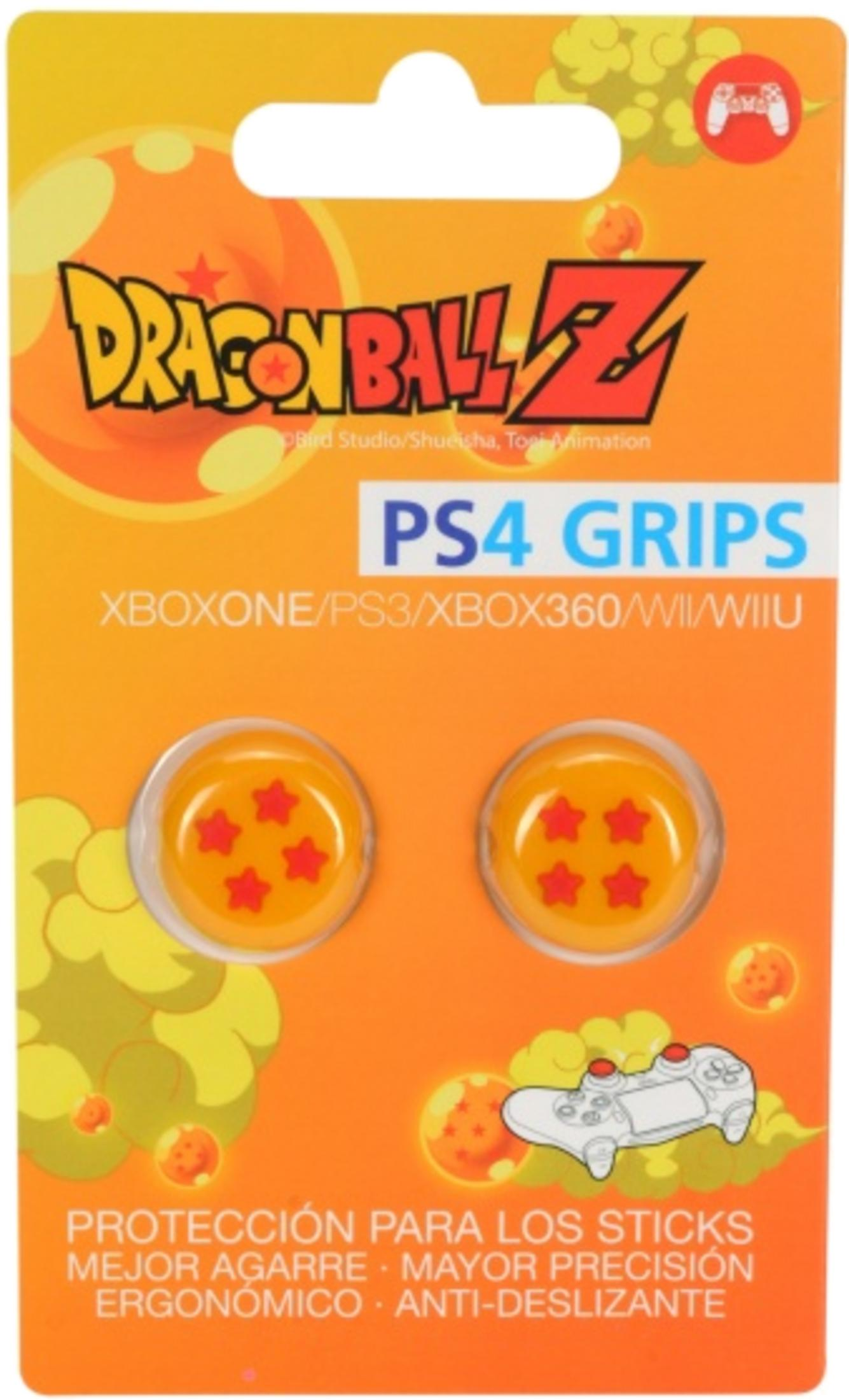 Paquete con agarres PS4 de Dragon Ball Z, naranjas con estrellas.