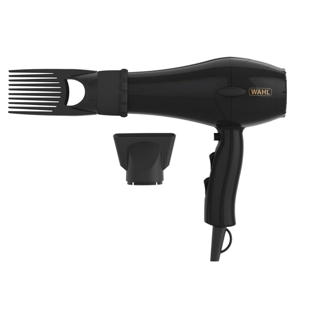 Asciugacapelli WAHL nero con pettine e diffusore.